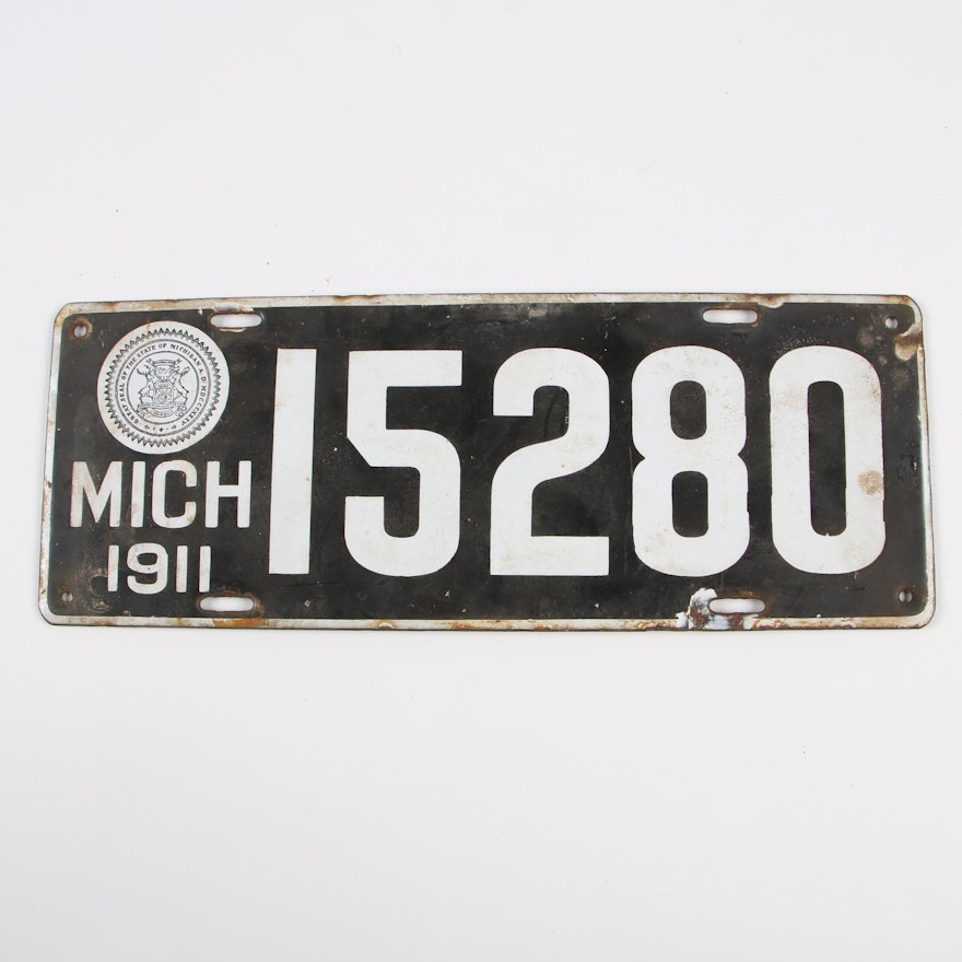 Michigan License Plate, 1911