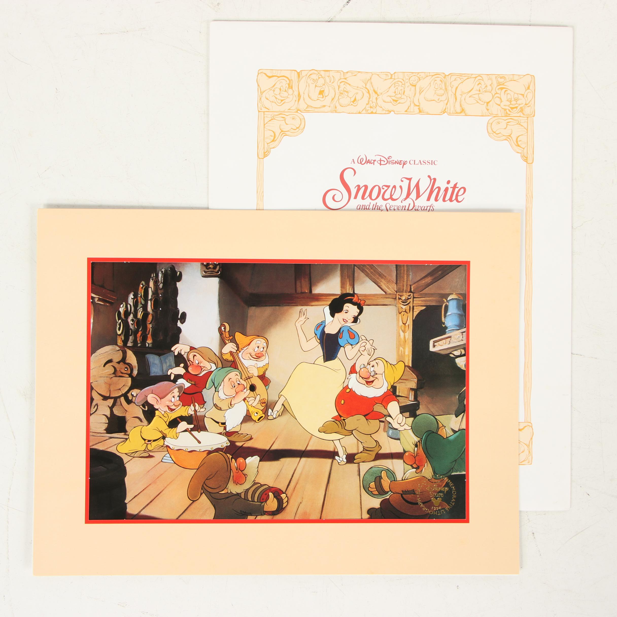 Disney Commemorative Lithographs "Including Snow White and the Seven Dwarfs"