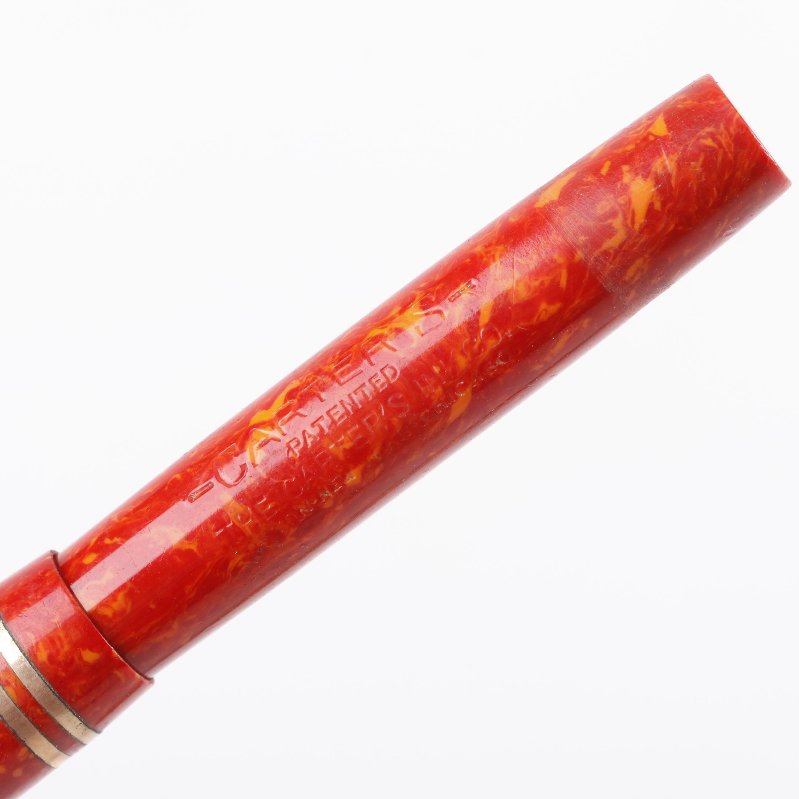 Carter's Celluoid Fountain Pen and Pencil Set in Pearltex Case, c. 1920s