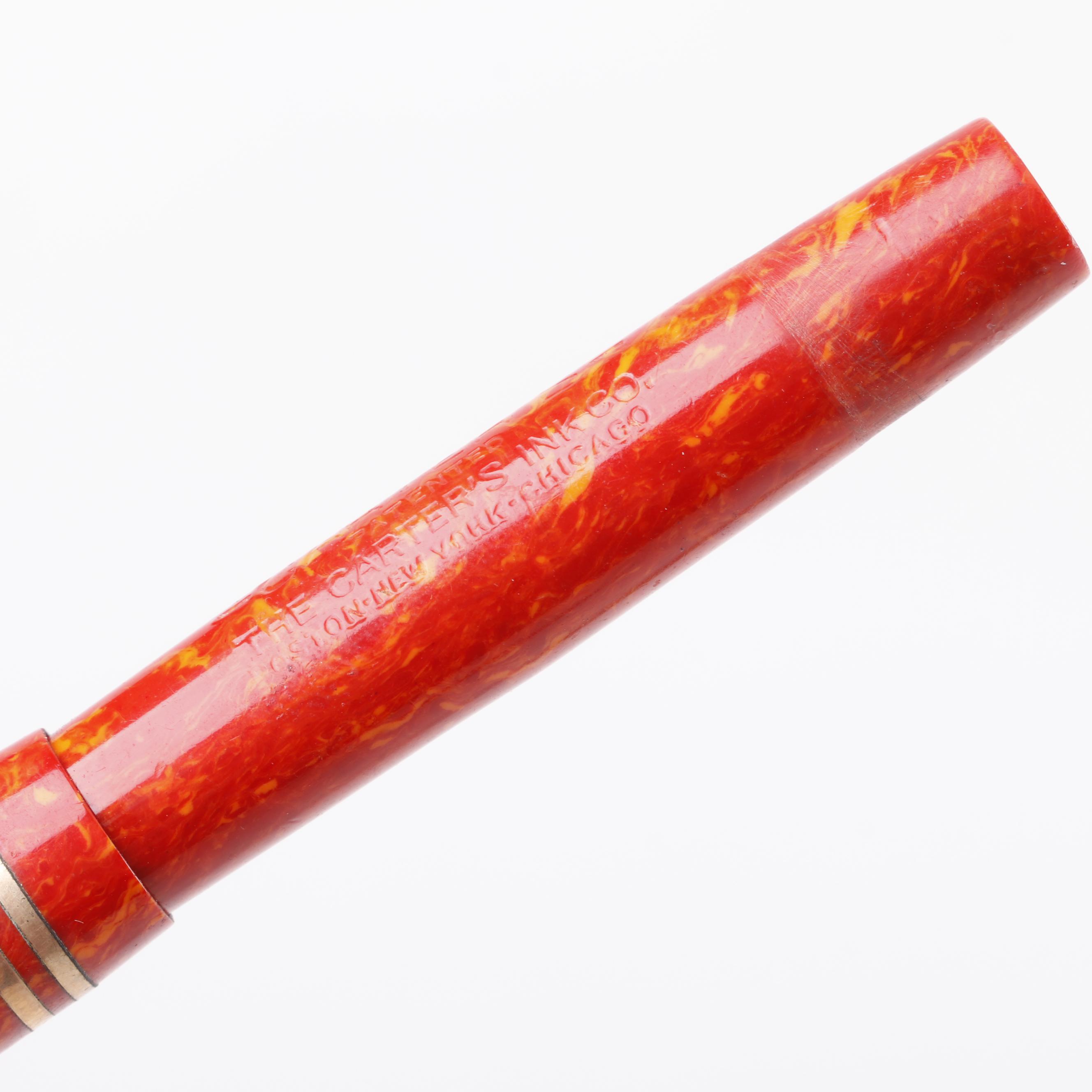 Carter's Celluoid Fountain Pen and Pencil Set in Pearltex Case, c. 1920s