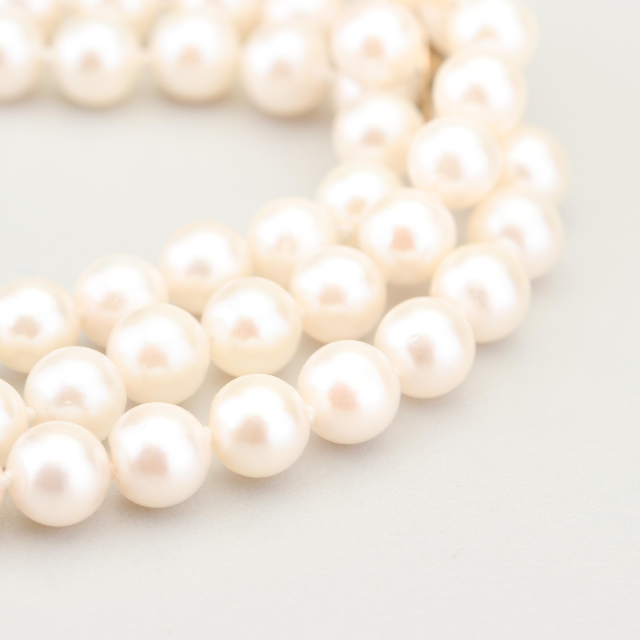 14K Yellow Gold Multi-Strand Akoya Pearl Bracelet