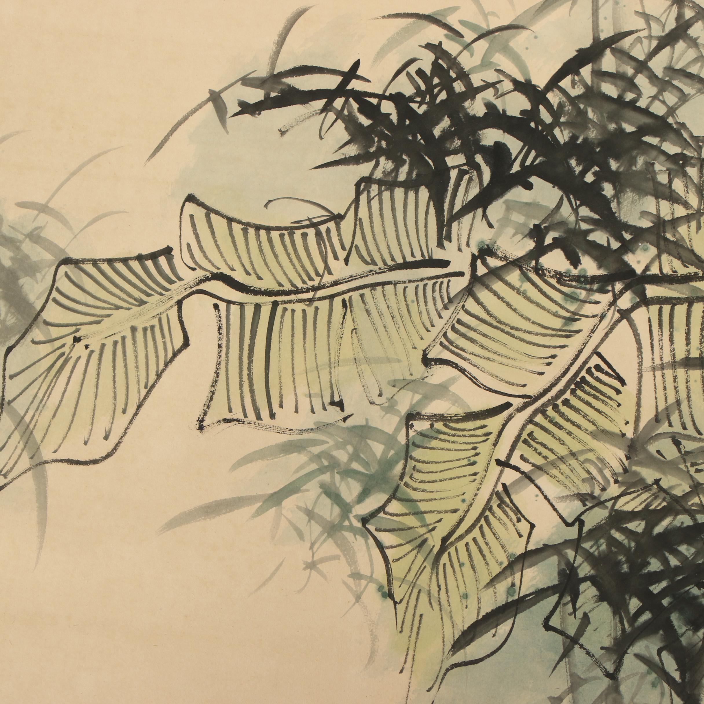 Bai Bohua Ink and Watercolor Hanging Scroll
