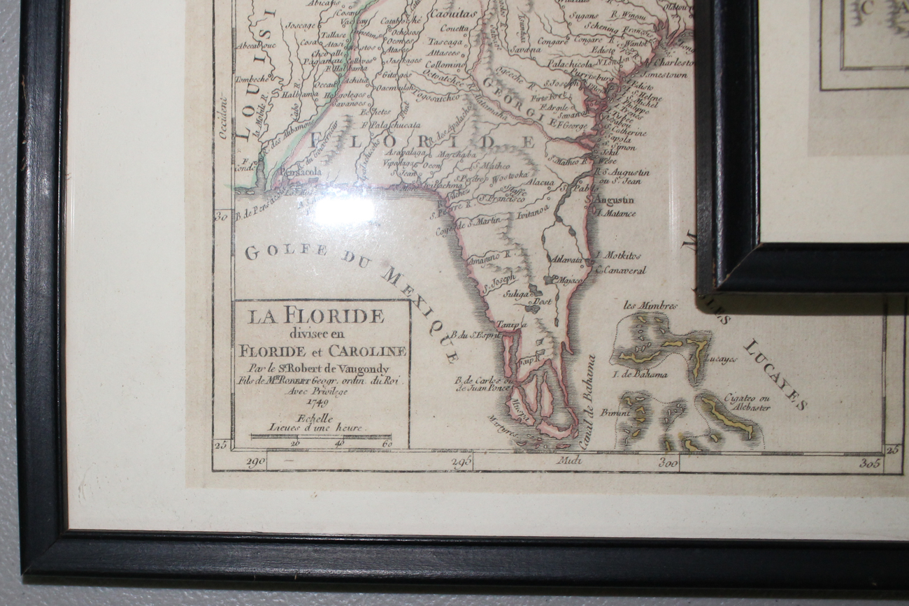 Five Framed Vintage Maps