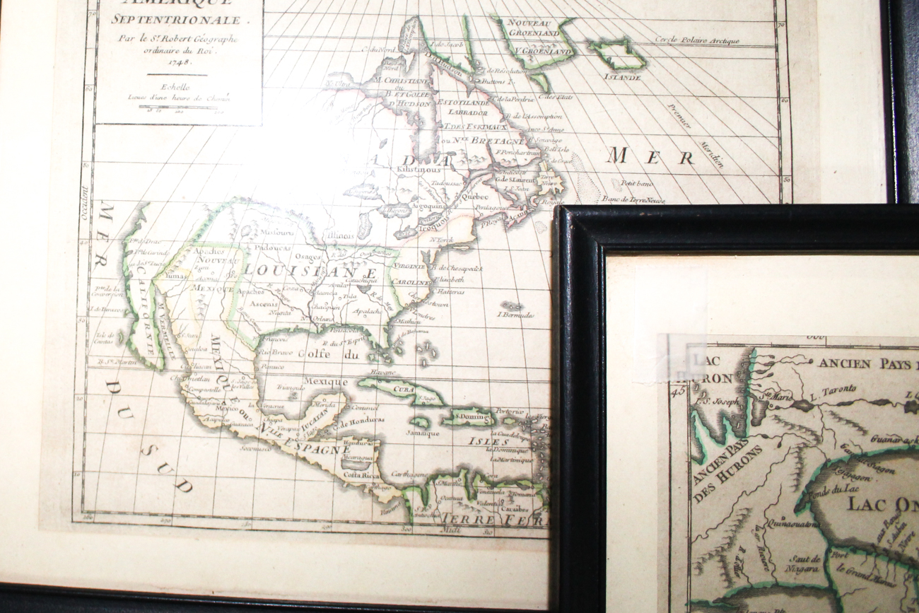 Five Framed Vintage Maps