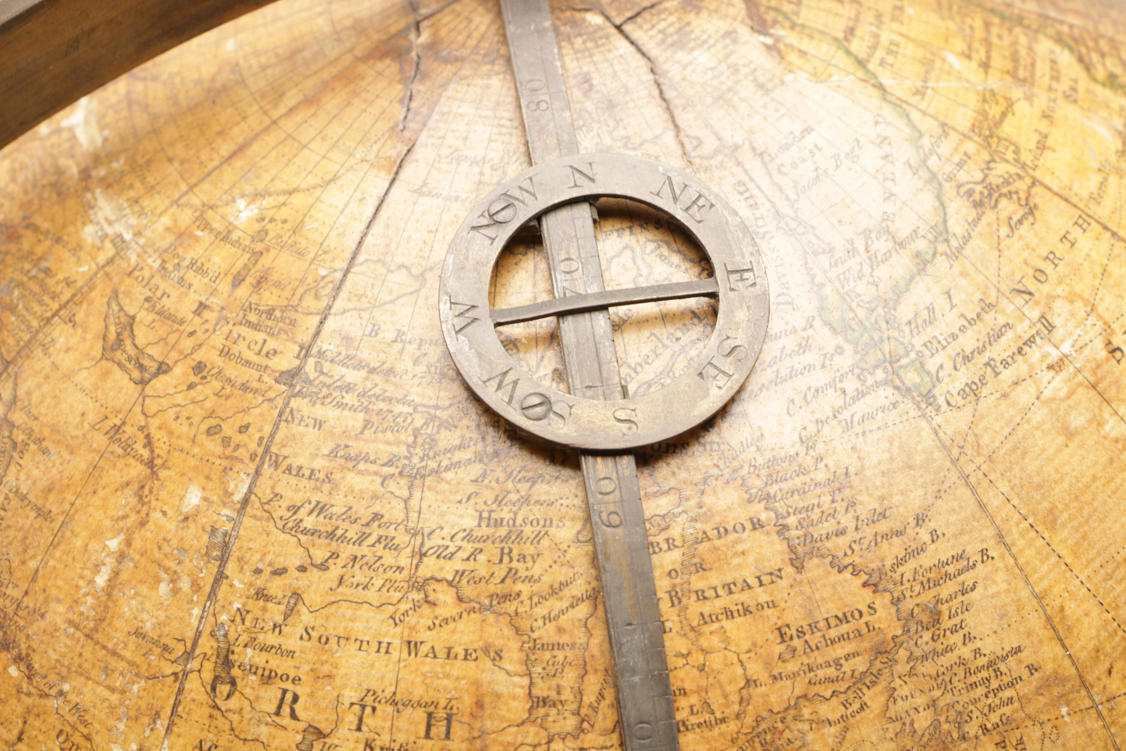 George III Twelve Inch Terrestrial Globe by Dudley Adams, Circa 1792