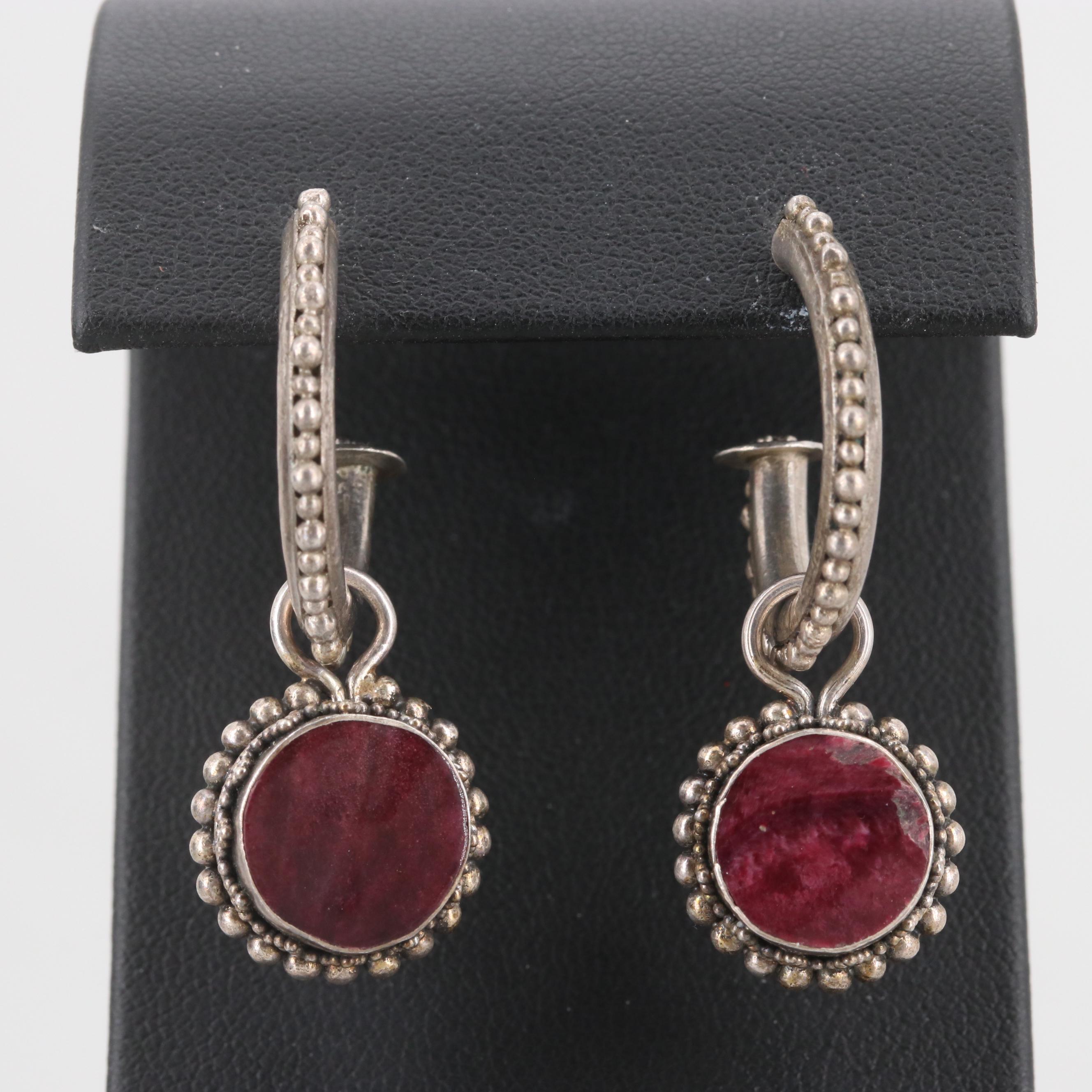 Sterling Silver Reversible Spiny Oyster and Shell Earrings