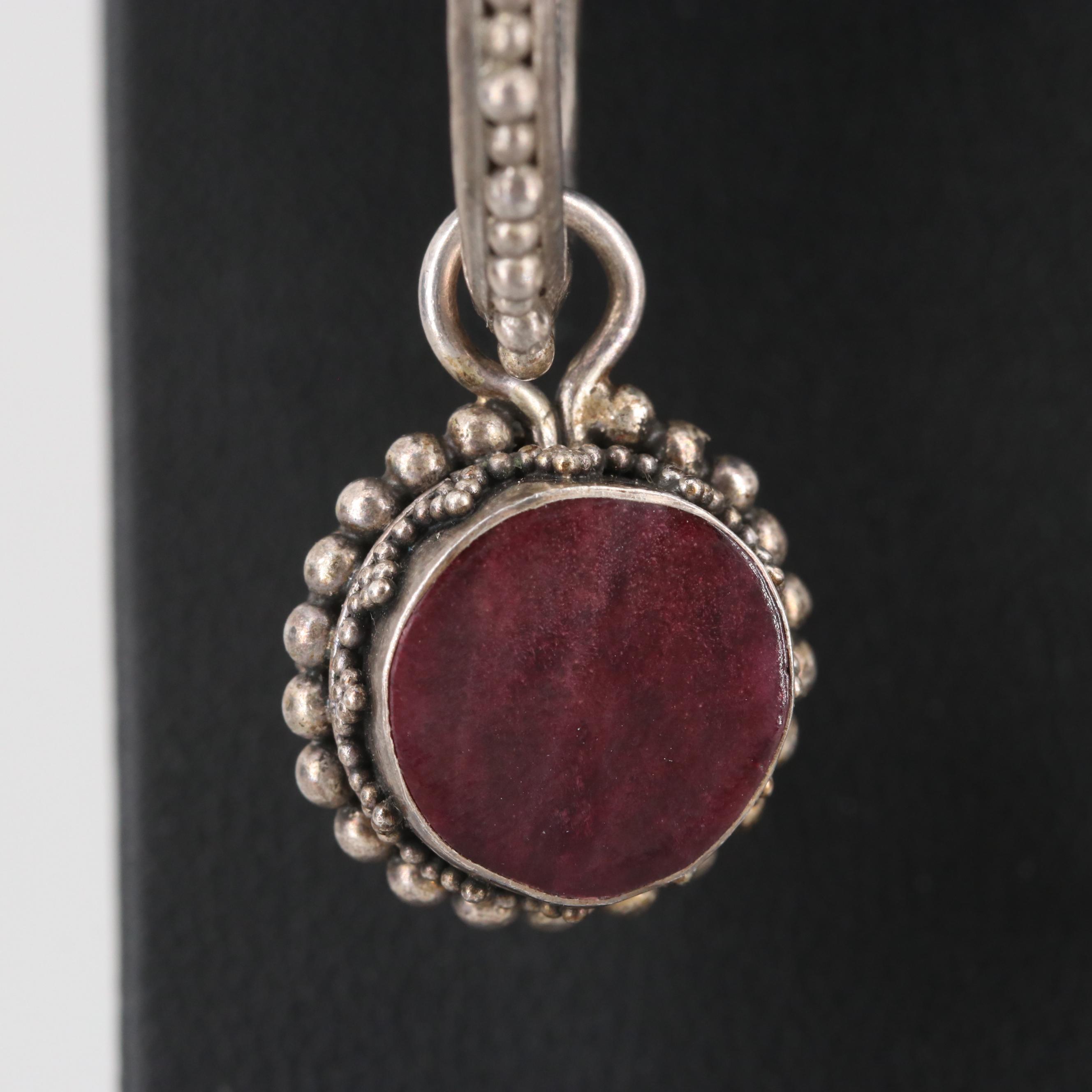 Sterling Silver Reversible Spiny Oyster and Shell Earrings