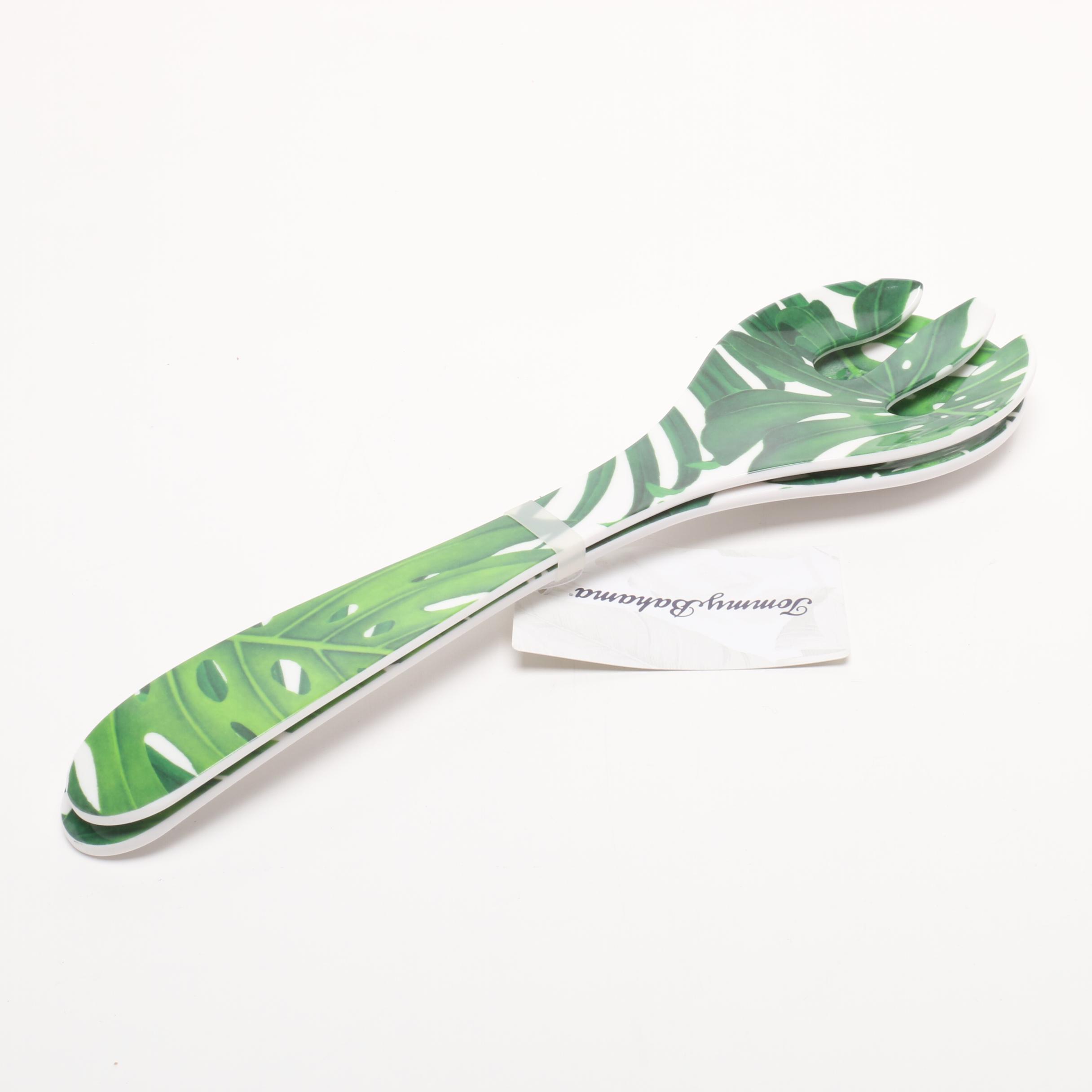 Tommy Bahama Melamine Tropical Palm Leaf Outdoor Dinnerware