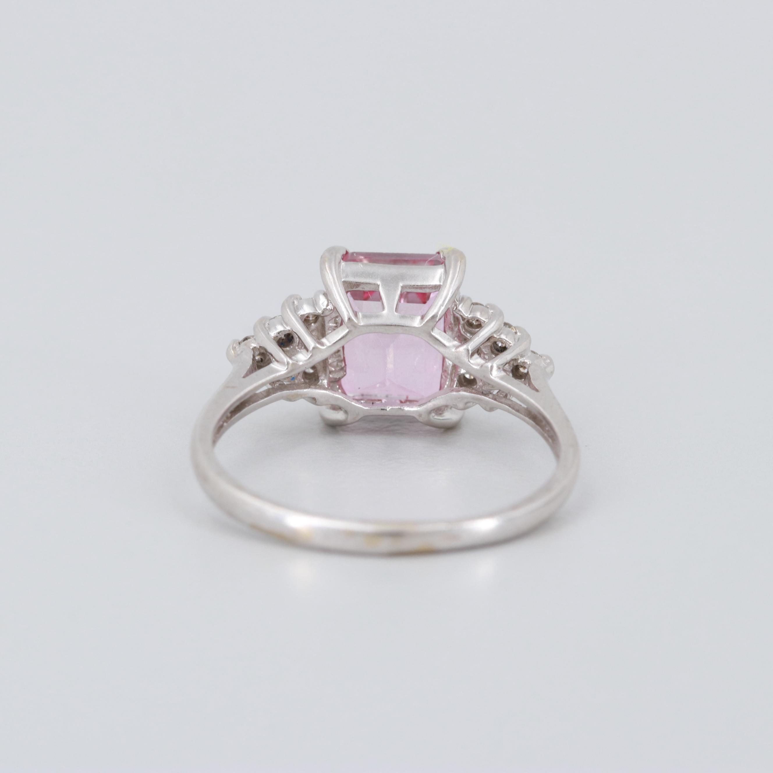 14K White Gold Topaz and Diamond Ring