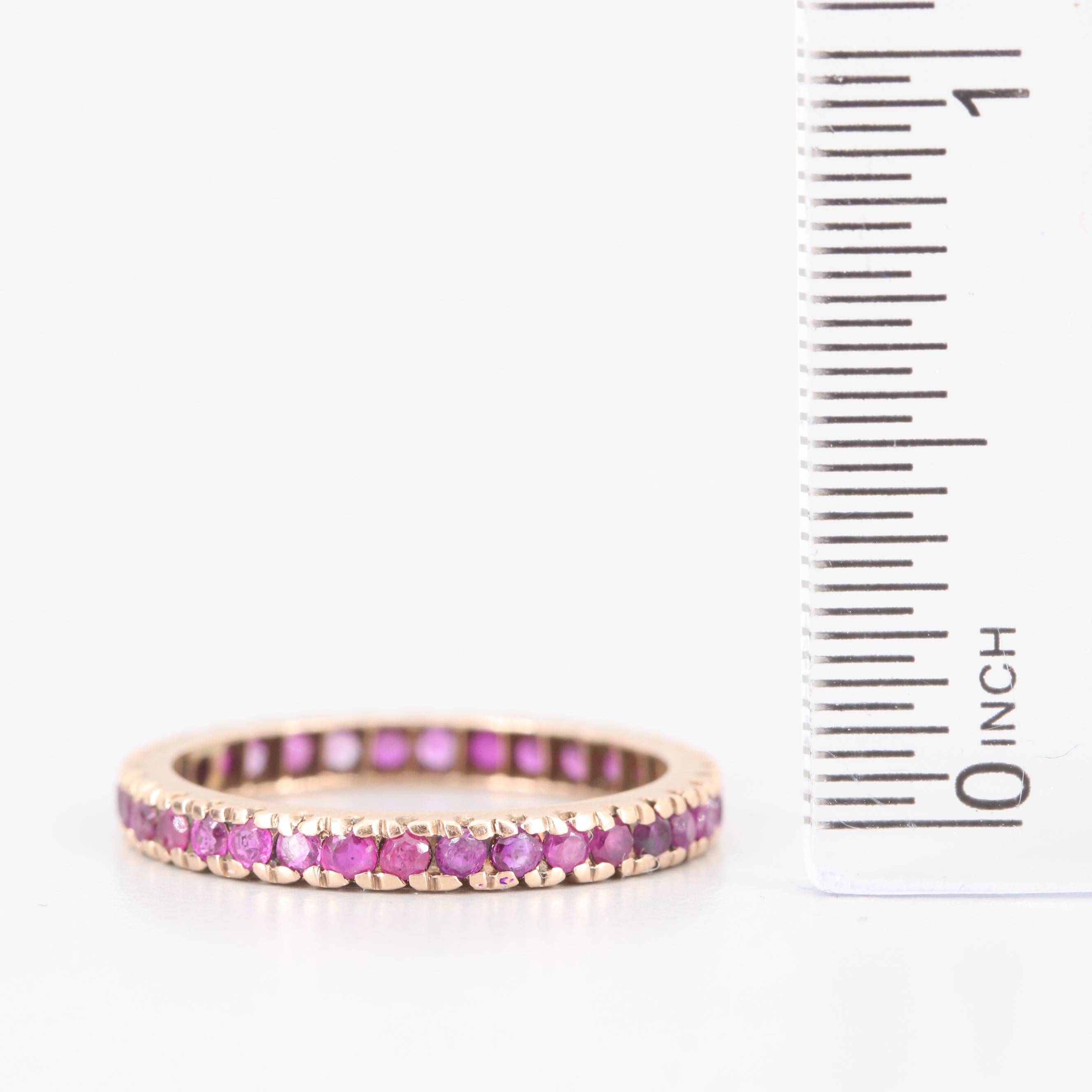 14K Rose Gold Ruby Eternity Ring