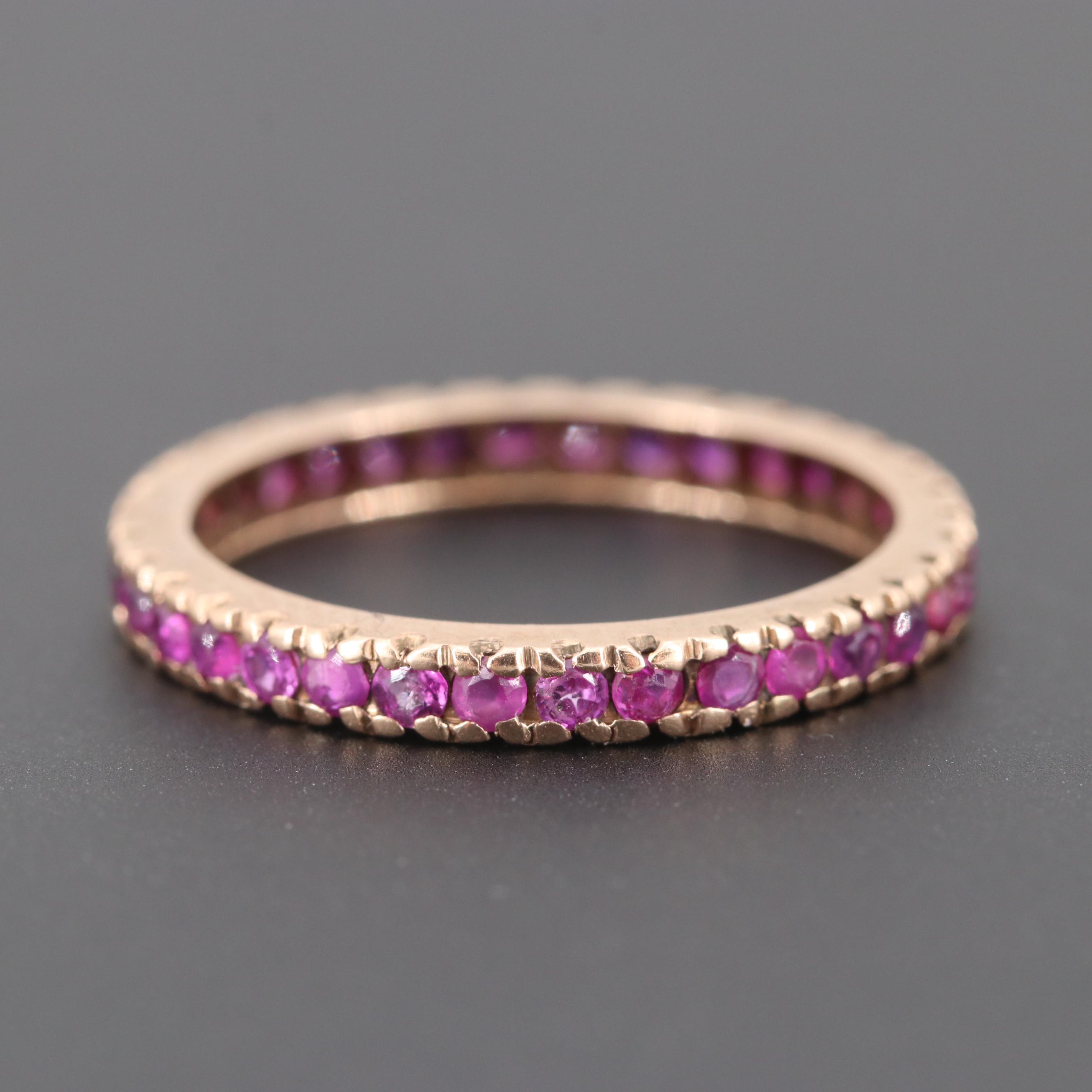 14K Rose Gold Ruby Eternity Ring