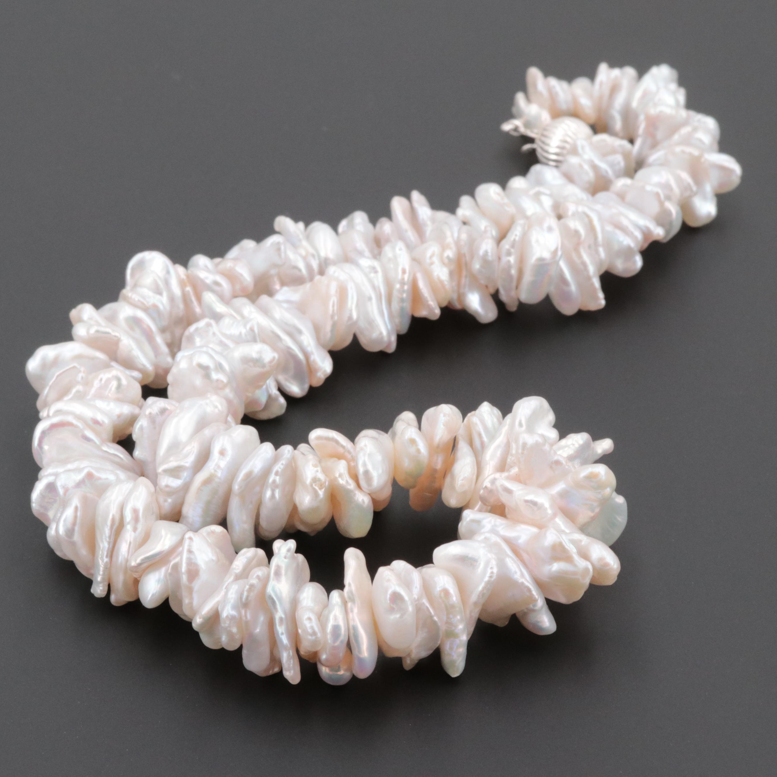 Sterling Silver Cultured Pearl Necklace