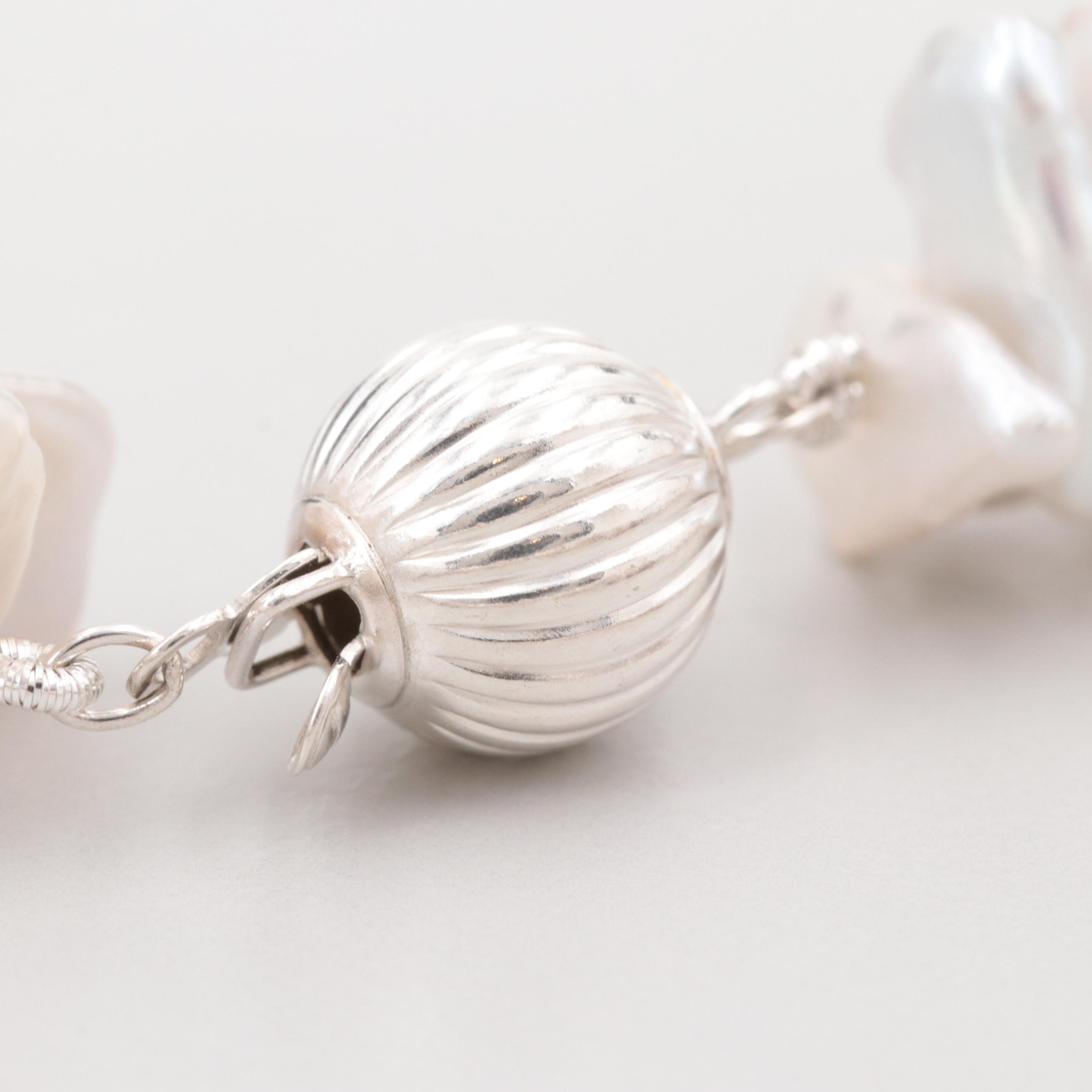 Sterling Silver Cultured Pearl Necklace