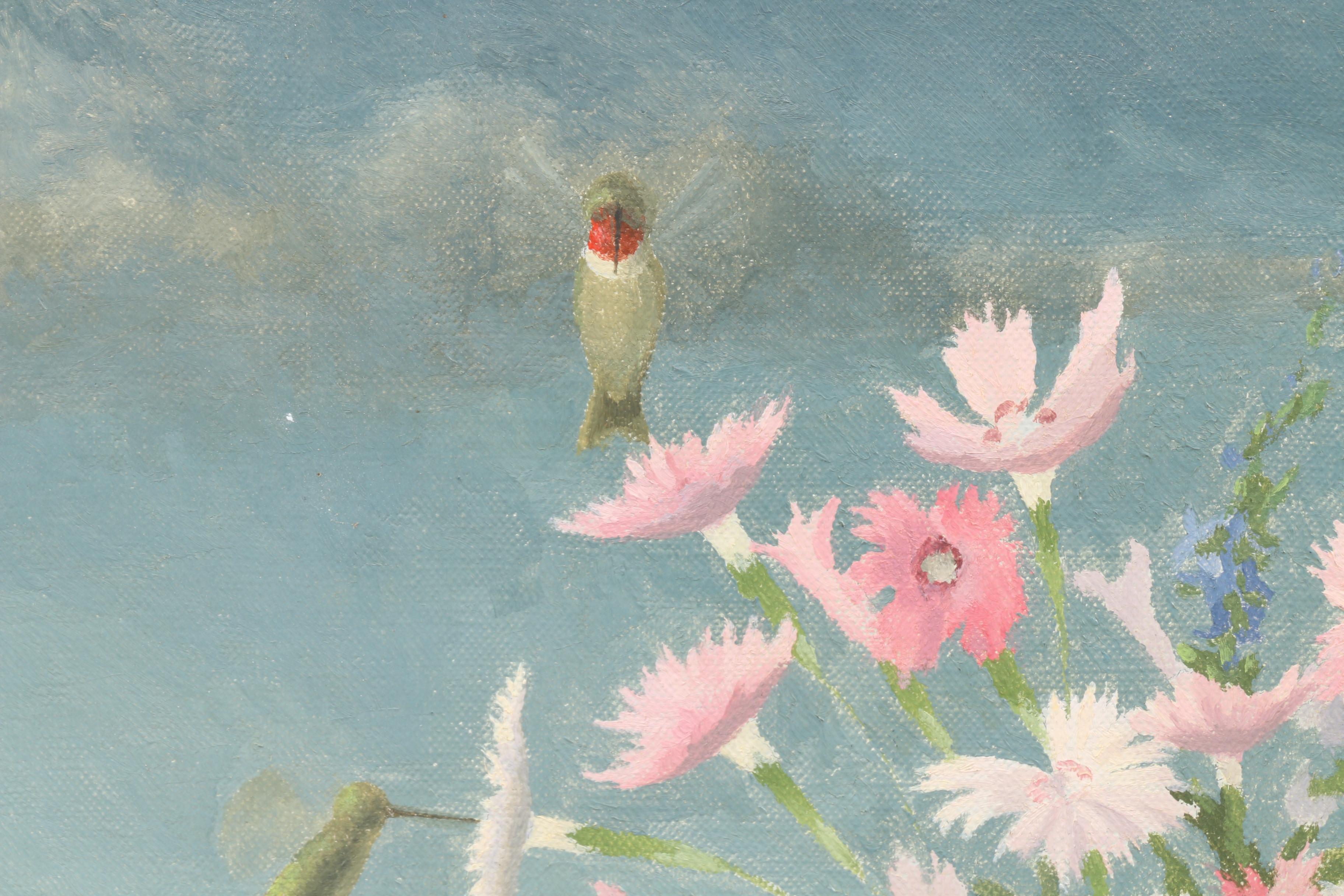 Thomas Fransioli Oil Painting "Flowers in a Landscape"