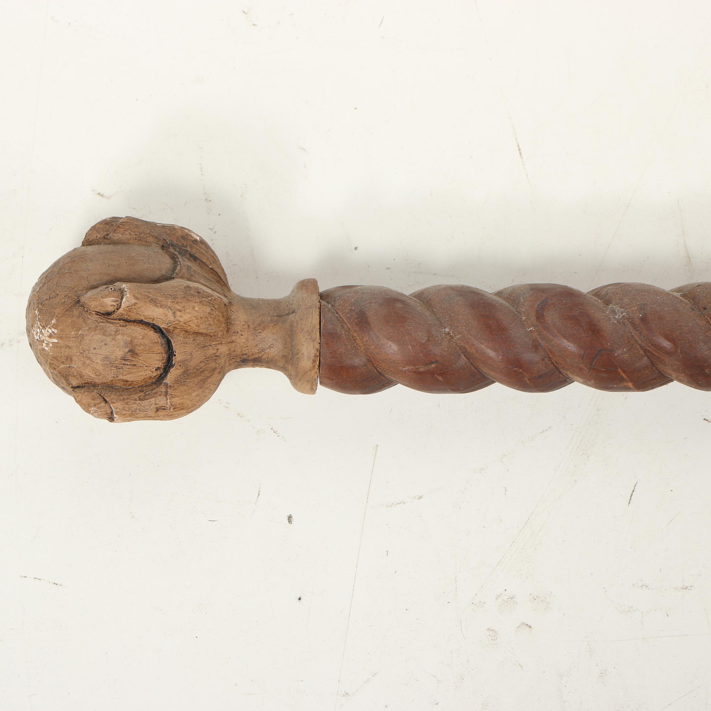 Wood Barley Twist Curtain Rods with Ball and Claw Finials