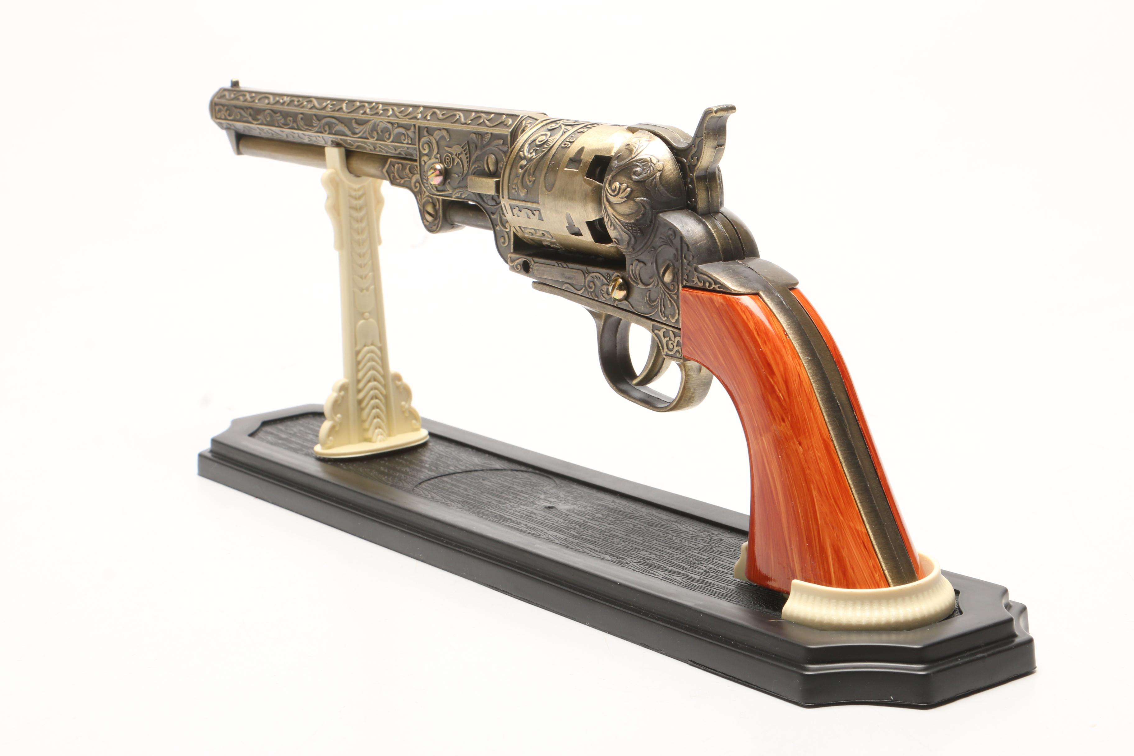 Replica "The U.S. 36" Colt Revolver Pistol on Stand