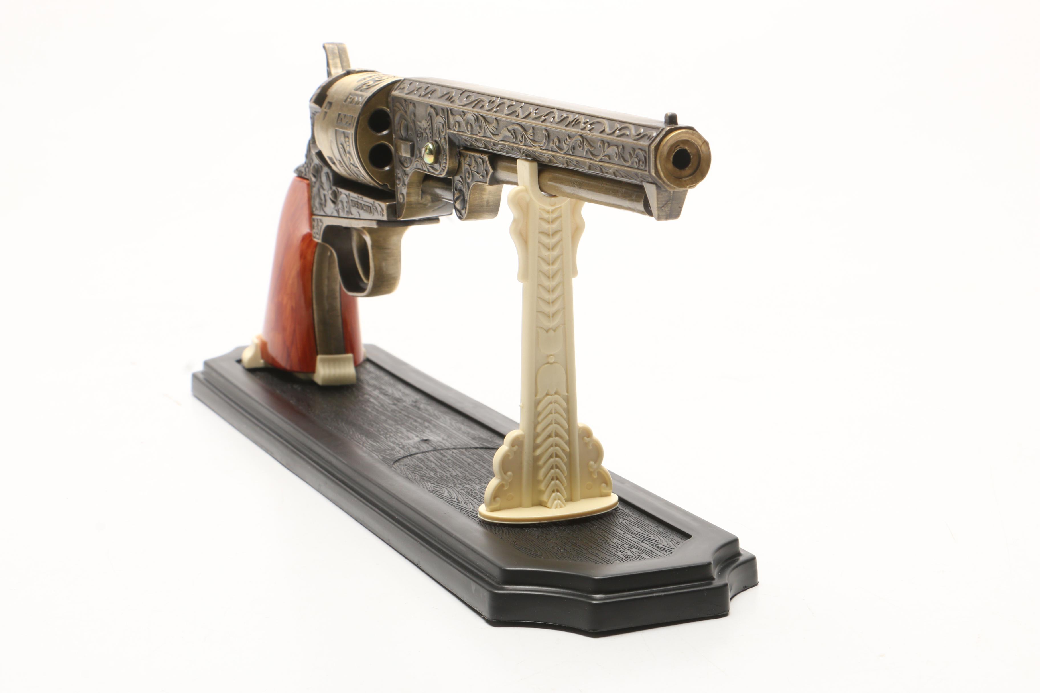 Replica "The U.S. 36" Colt Revolver Pistol on Stand