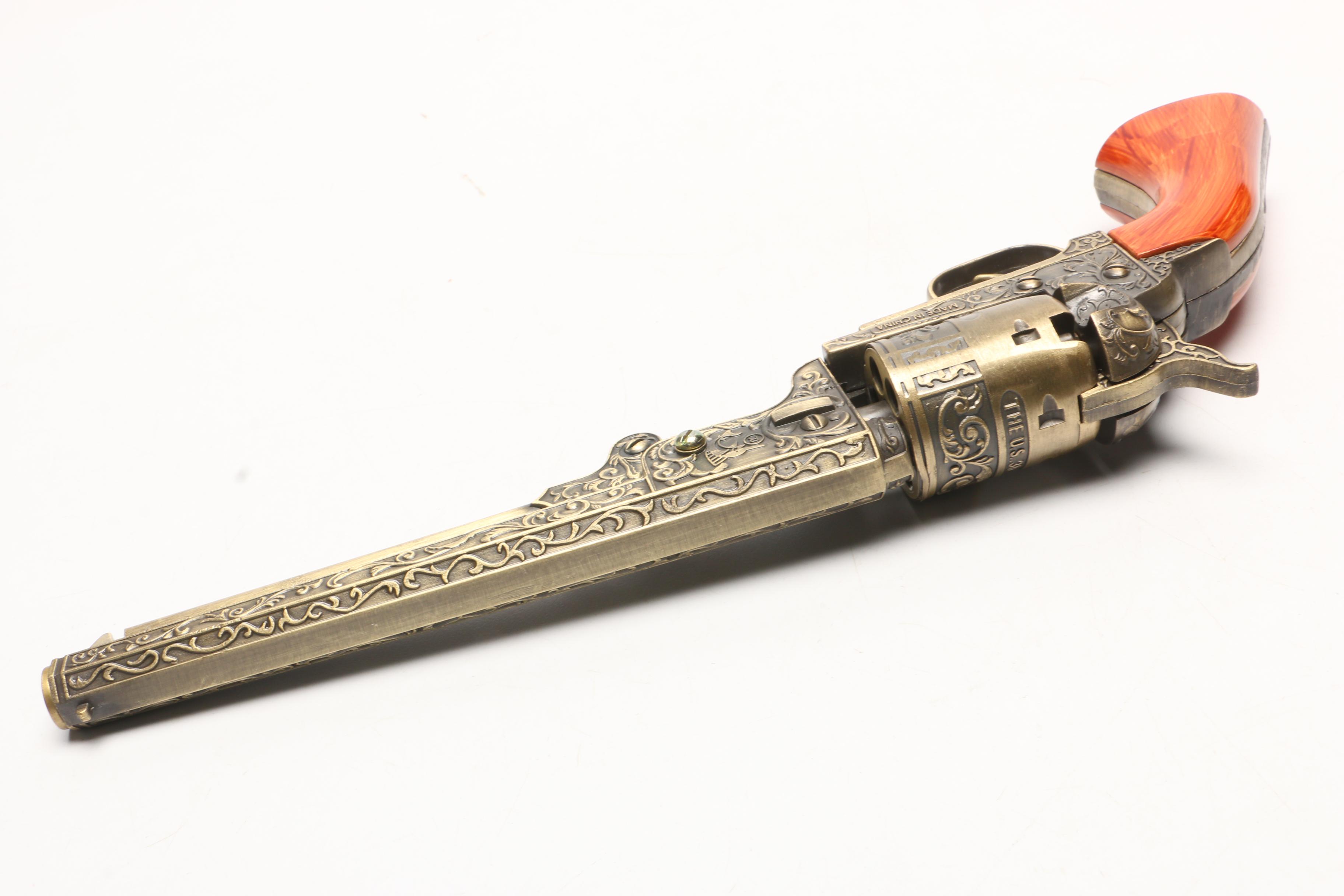 Replica "The U.S. 36" Colt Revolver Pistol on Stand