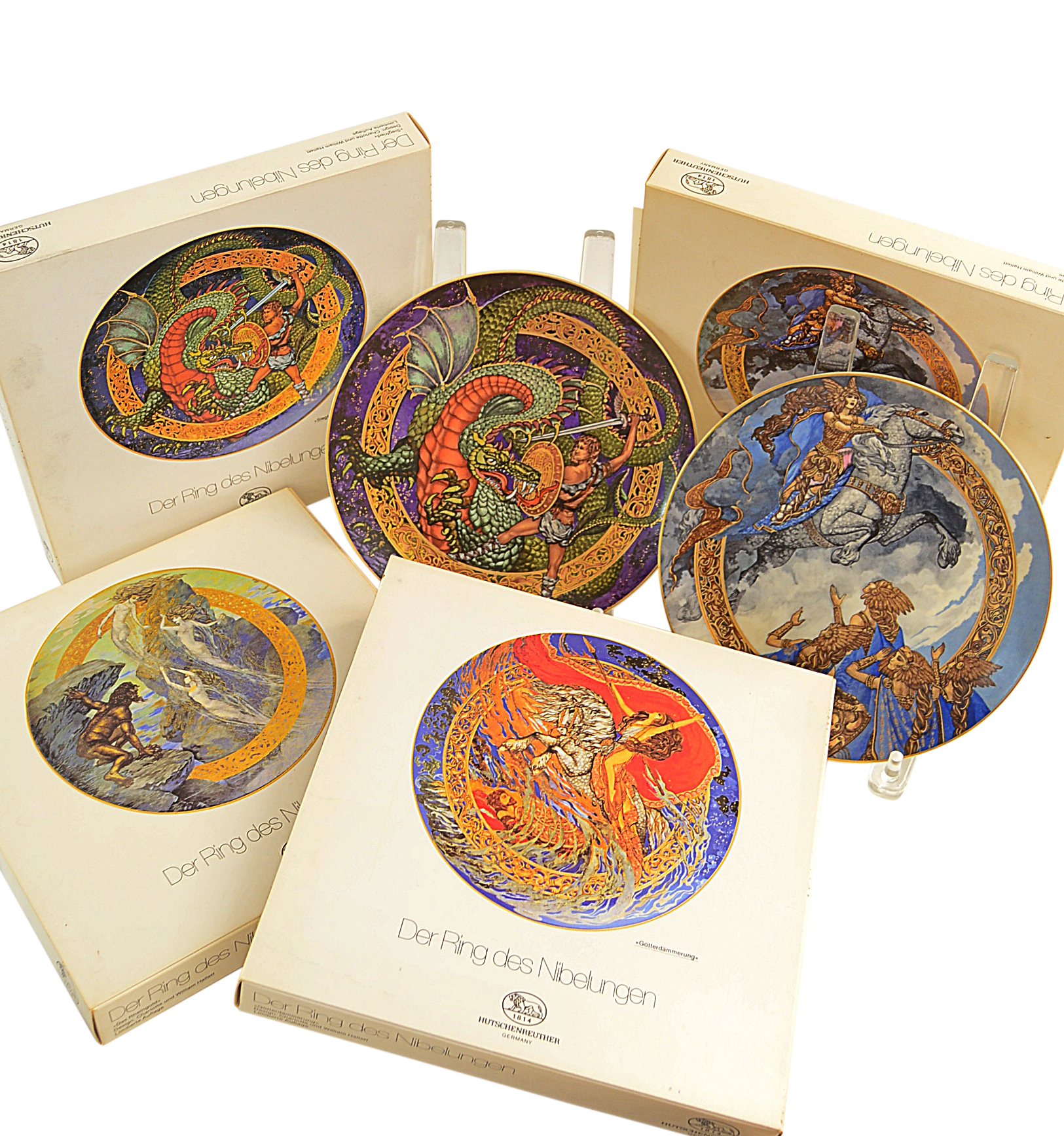 Set of German Hutschenreuther Der Ring des Nibelungen Porcelain Collector Plates