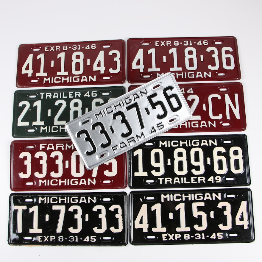 Michigan License Plates, 1940s