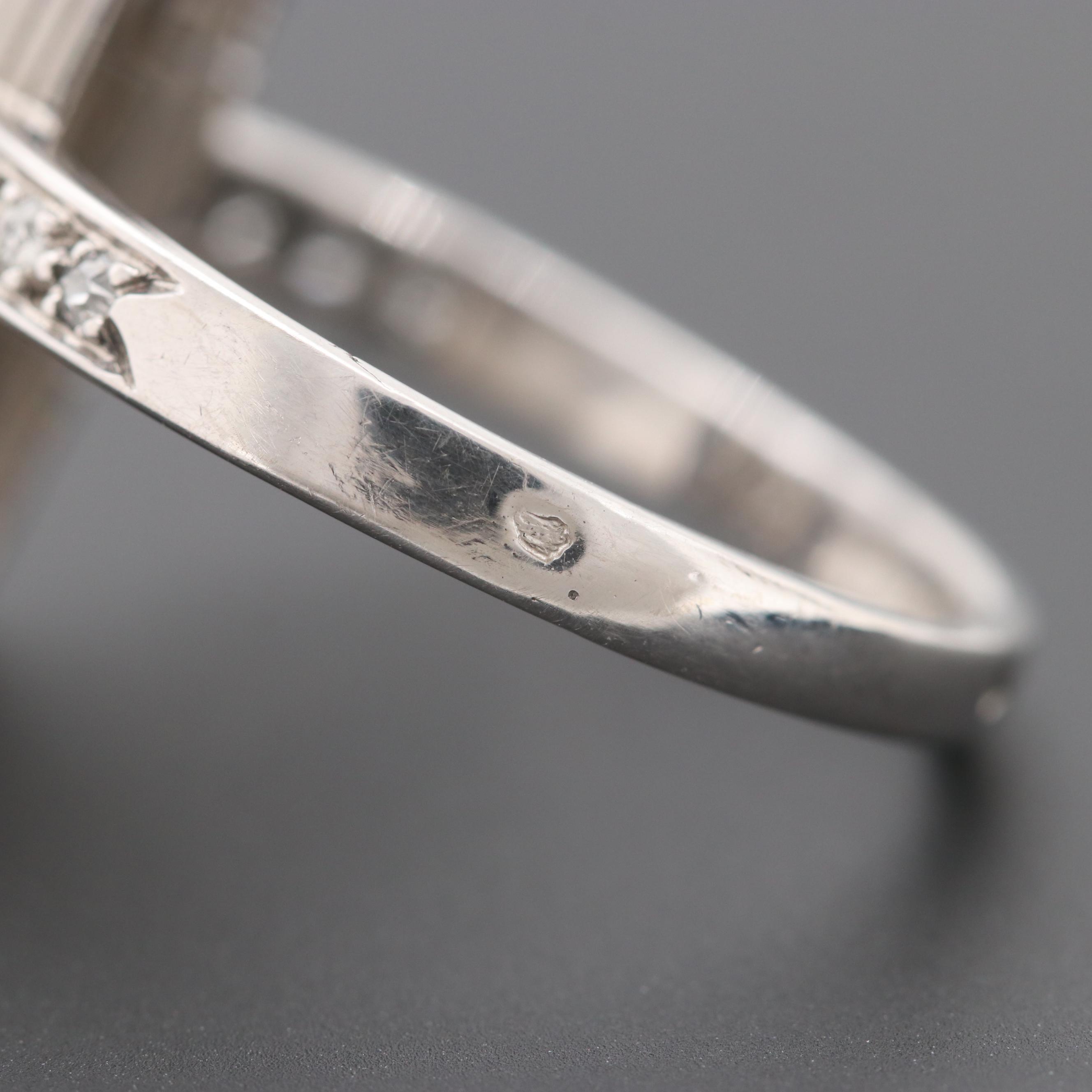 18K White Gold 1.35 CTW French Art Deco Diamond Pavé Ring