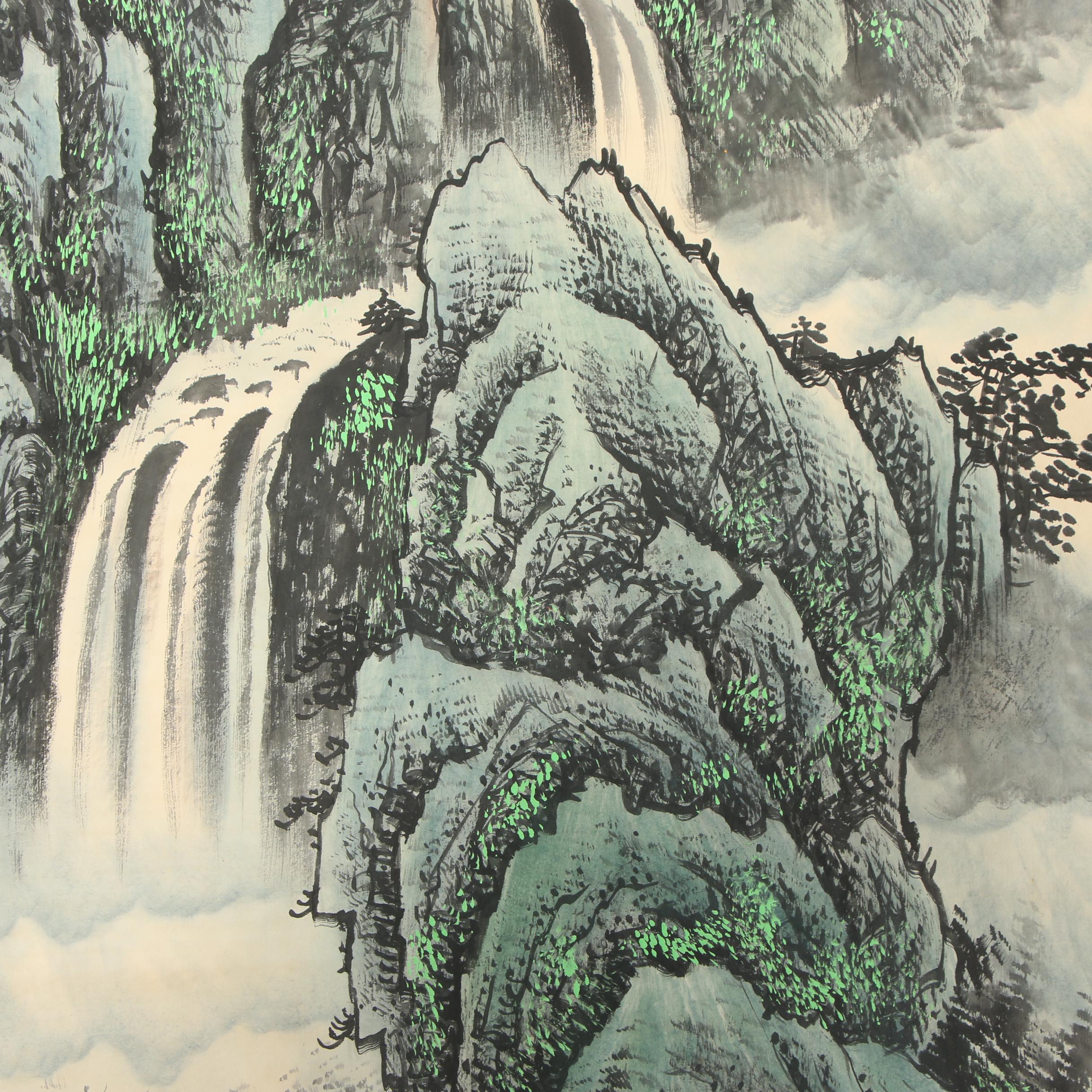 Qian Songyan Watercolor Painted Hanging Scroll