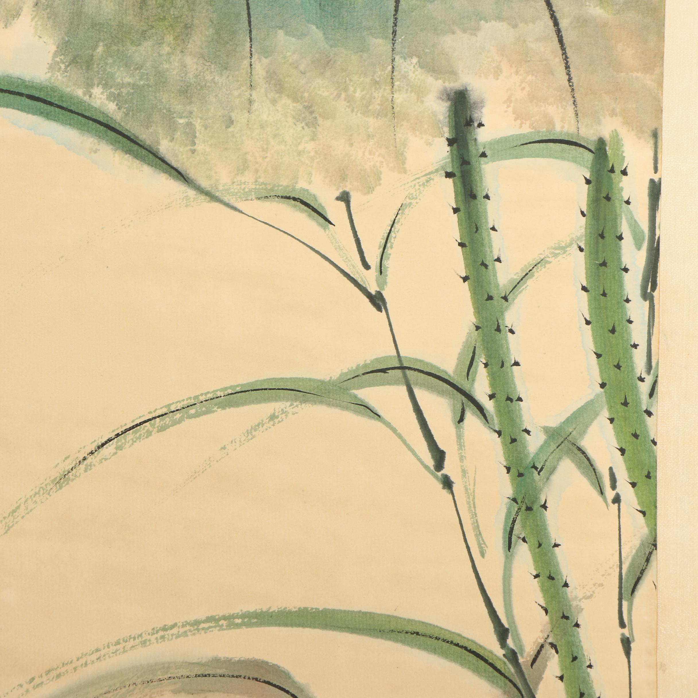 Chinese Watercolor Painted Hanging Scrolls