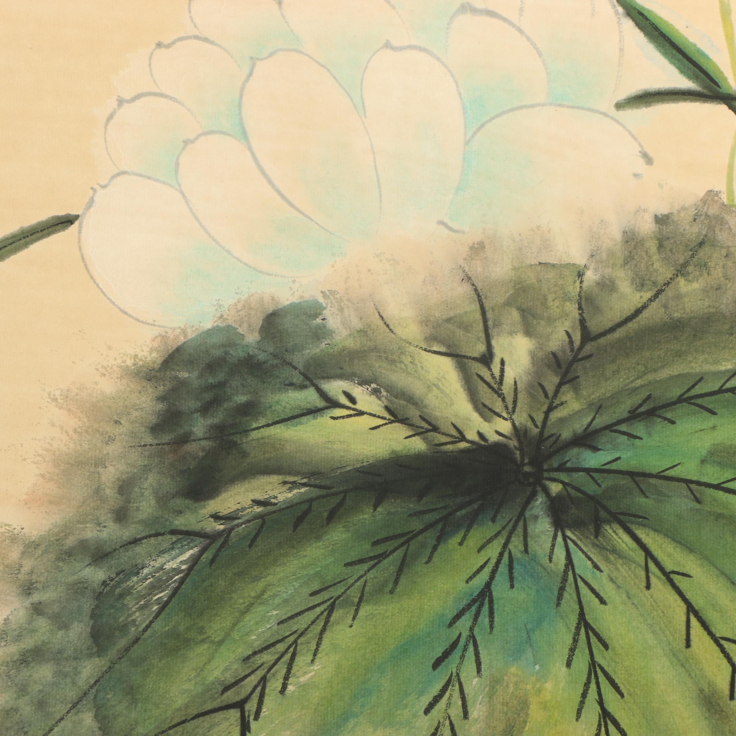 Chinese Watercolor Painted Hanging Scrolls