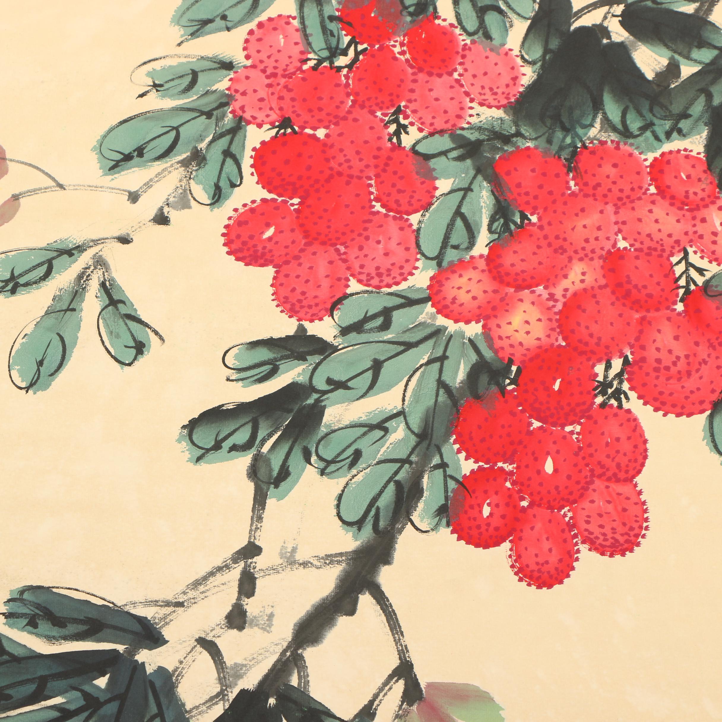 Kong Xiaoyu Watercolor Hanging Scroll