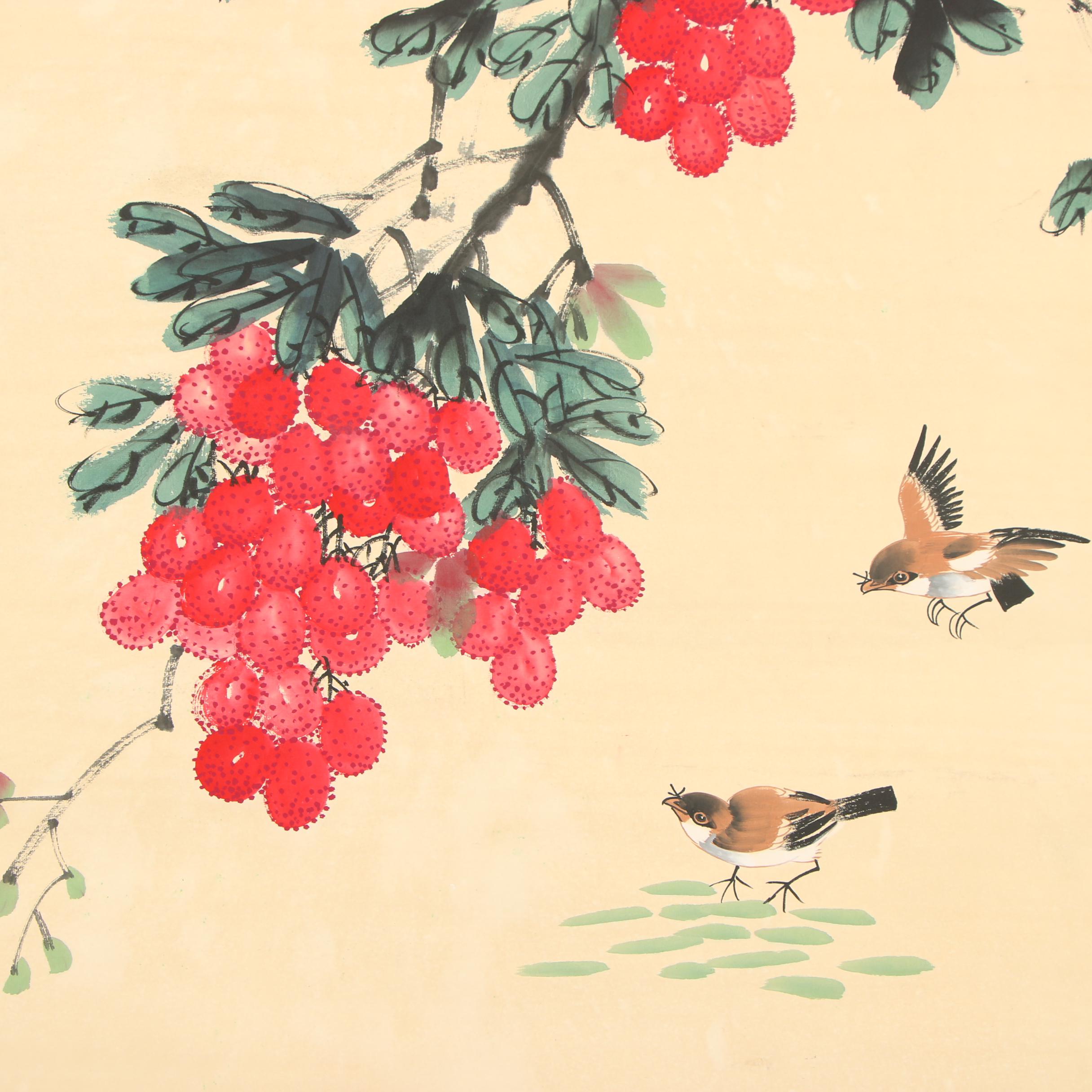 Kong Xiaoyu Watercolor Hanging Scroll