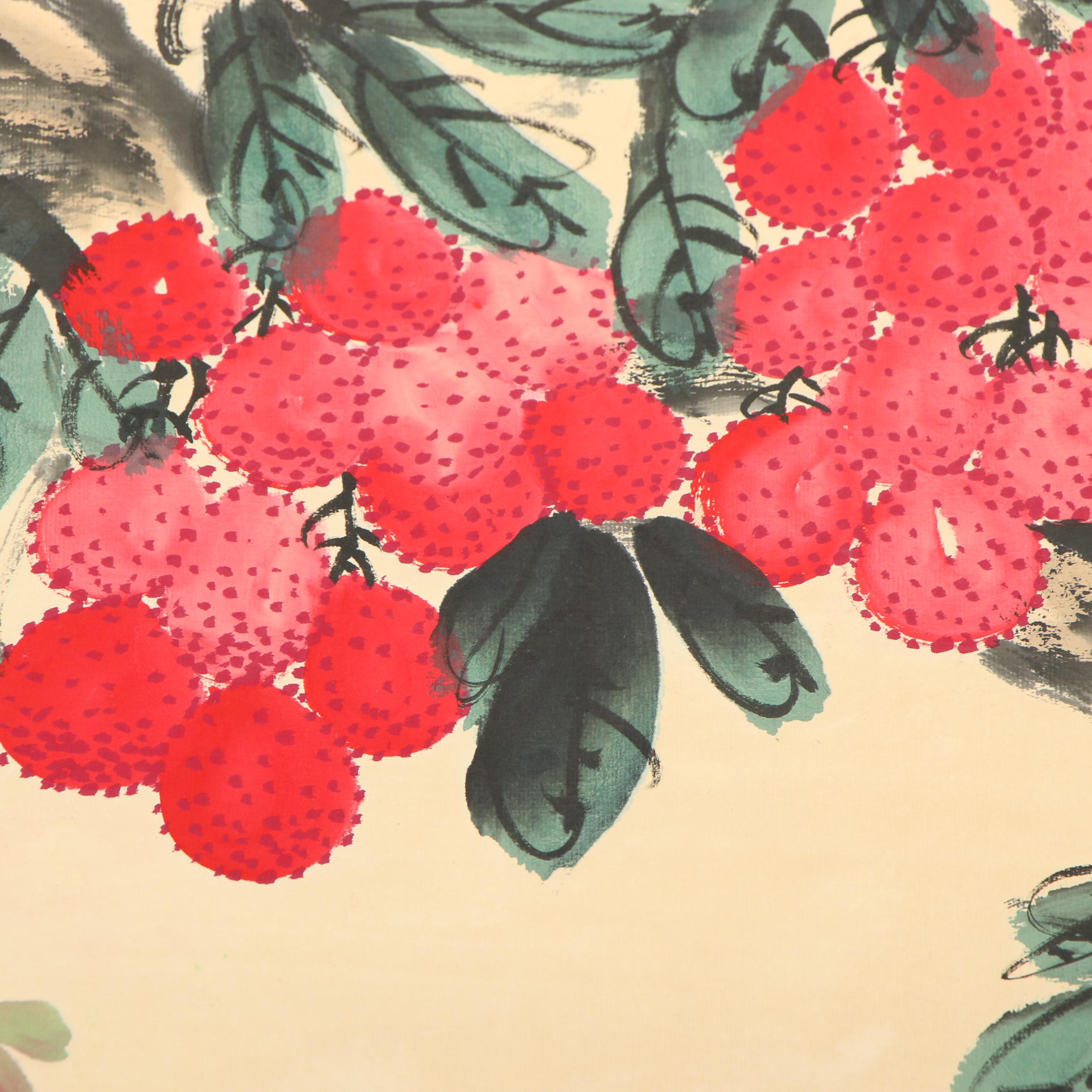 Kong Xiaoyu Watercolor Hanging Scroll