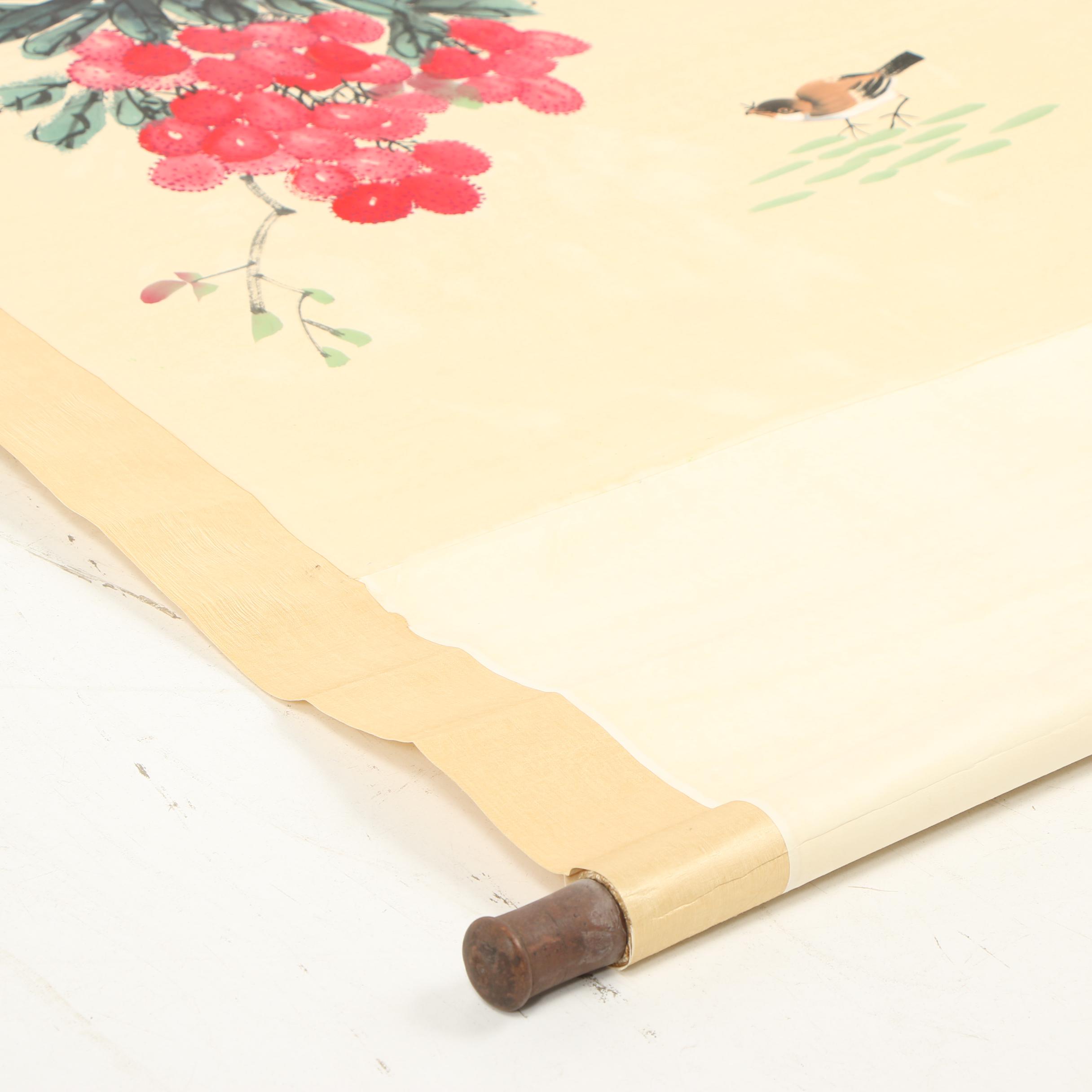 Kong Xiaoyu Watercolor Hanging Scroll