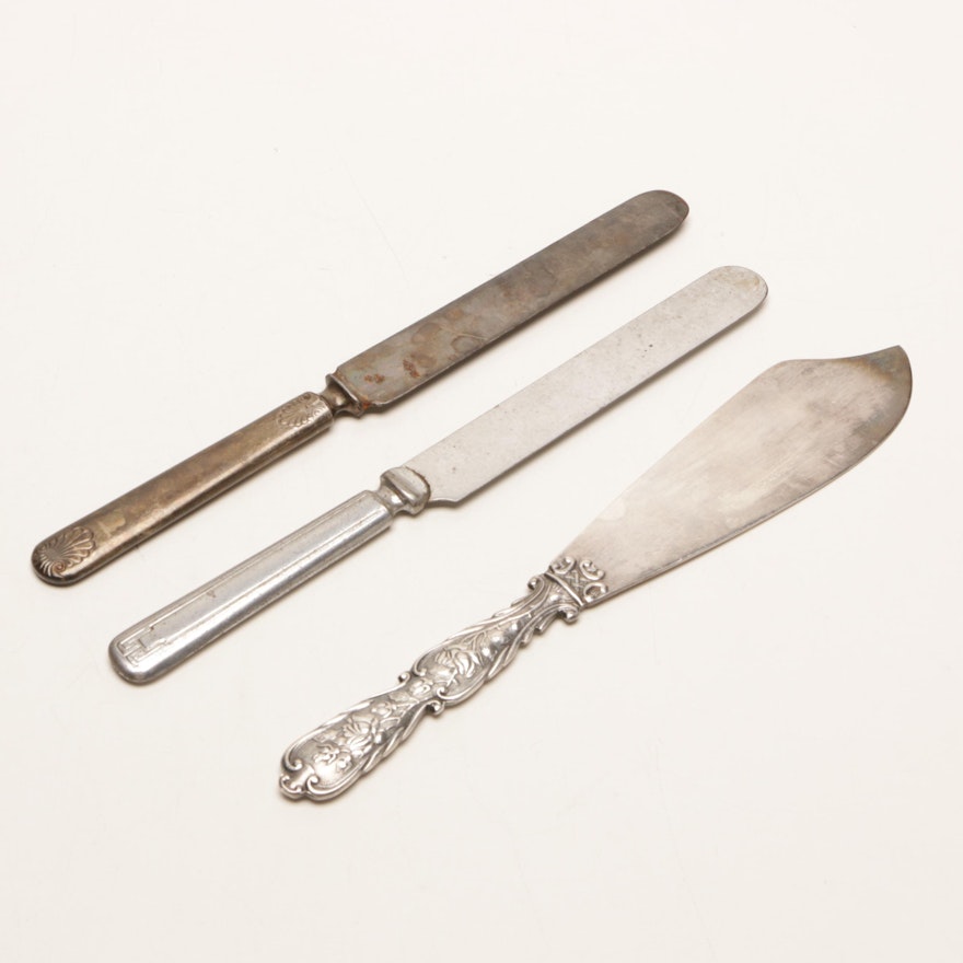 Vintage Dinner Knives and a Cake Server