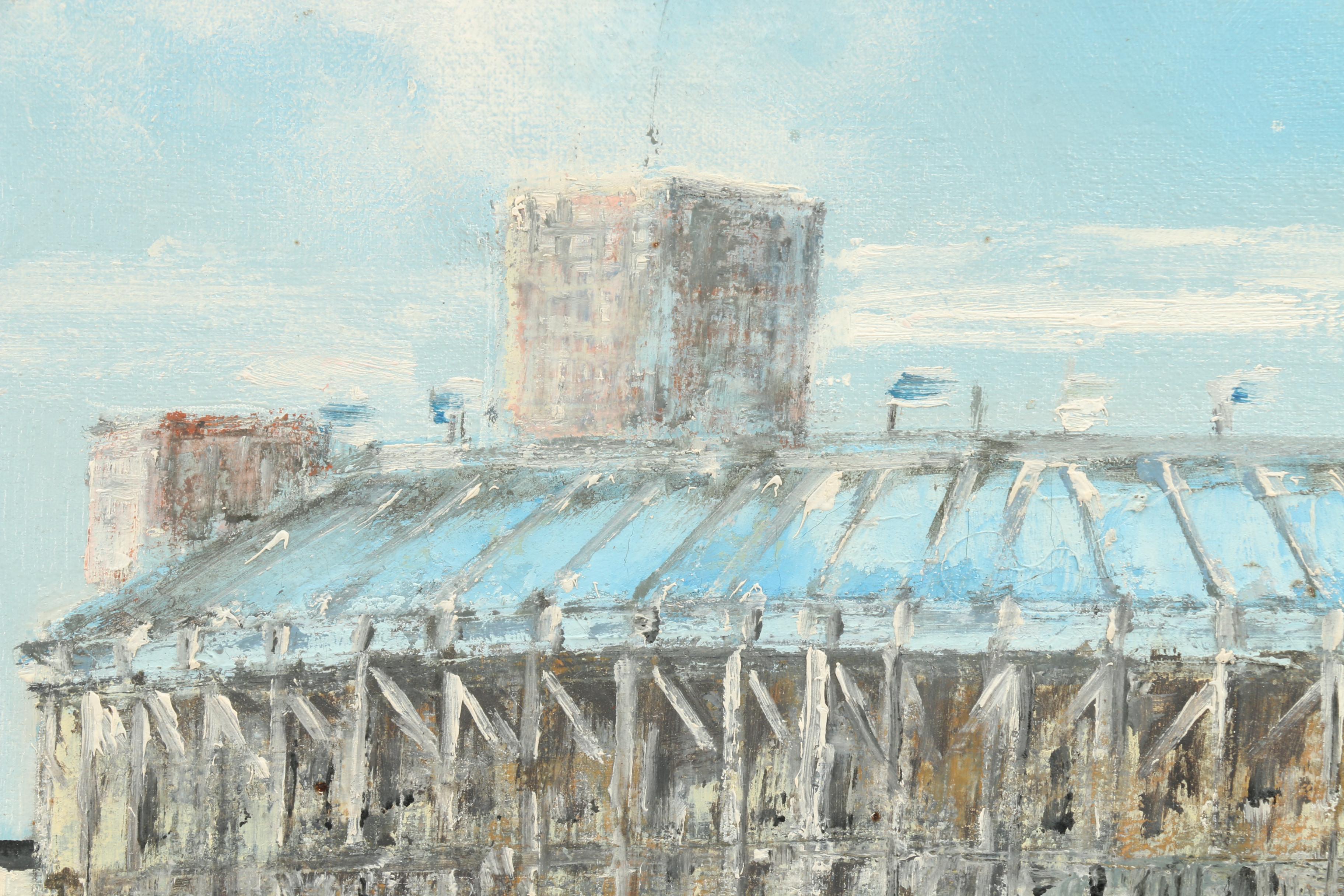 Joseph Rettier Oil Painting of Riverfront Stadium Cincinnati Ohio