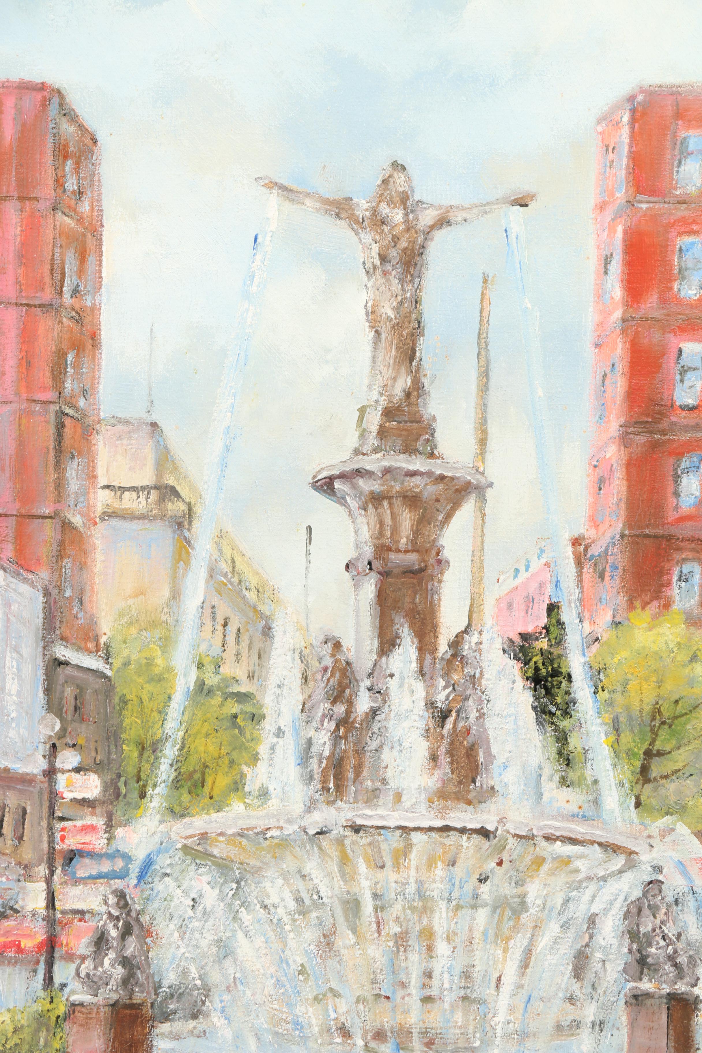 Joseph Rettier Oil Painting of The Genius of Water Cincinnati Ohio