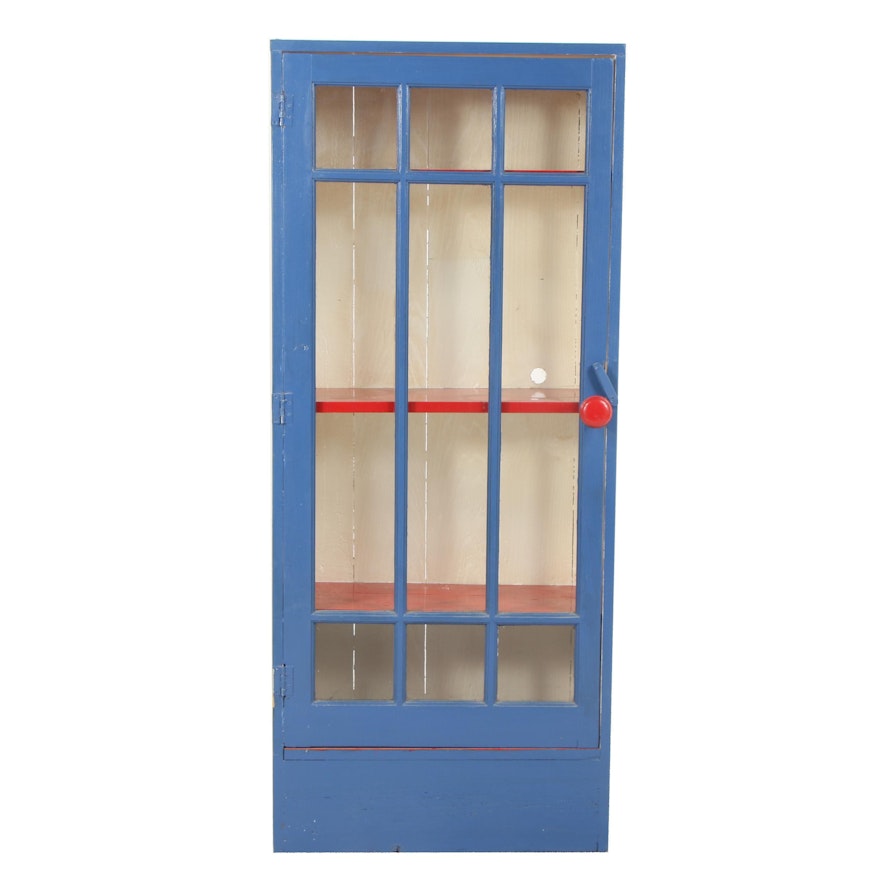 Painted Wood Display Cabinet, Mid-20th Century