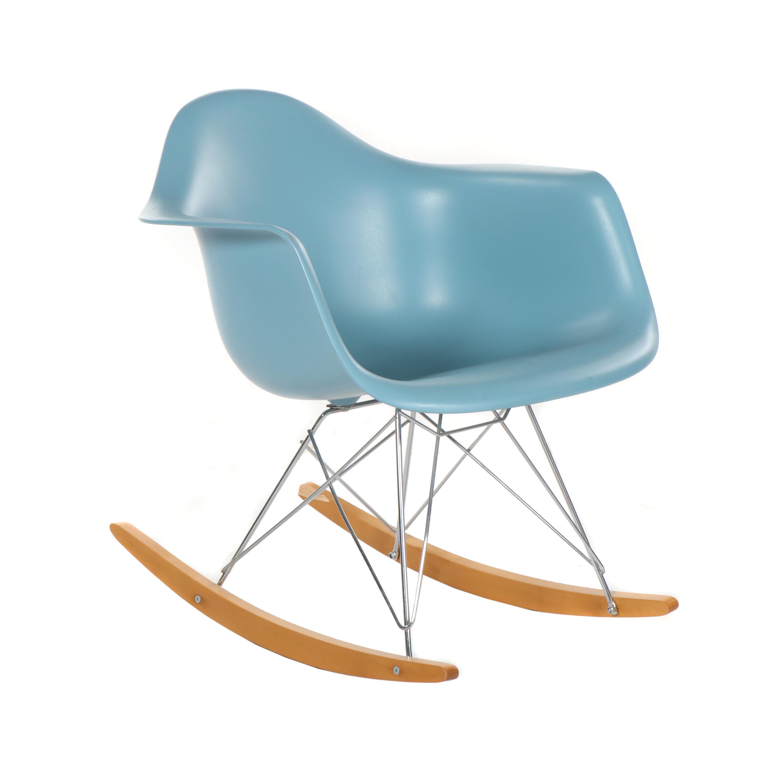 Eames Molded Plastic Light Blue Rocker