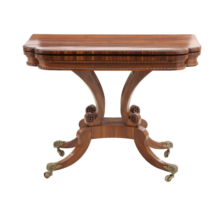 Regency Rosewood Swivel-Action Card Table, Circa 1820