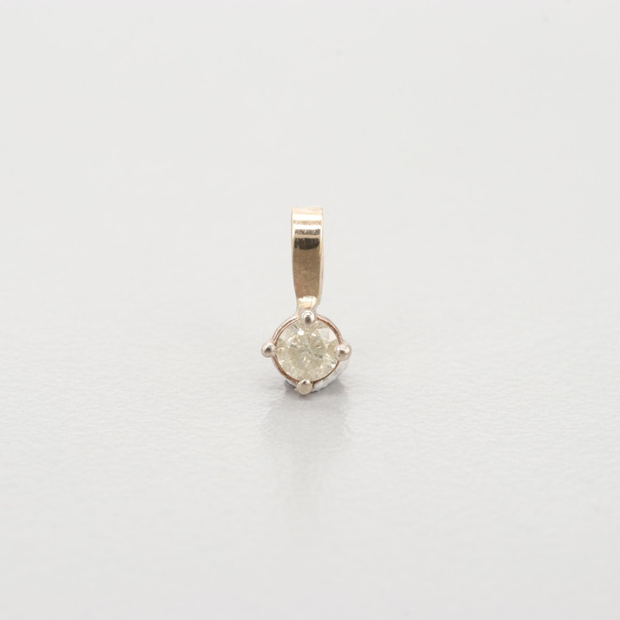 14K Yellow Gold Diamond Pendant