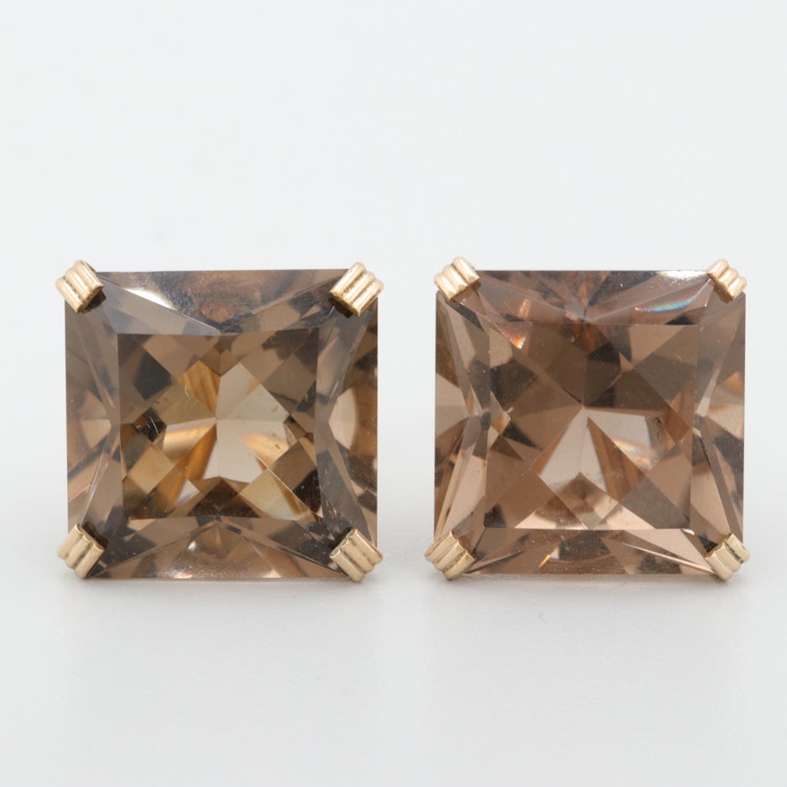 12K Gold Filled Smoky Quartz Cufflinks