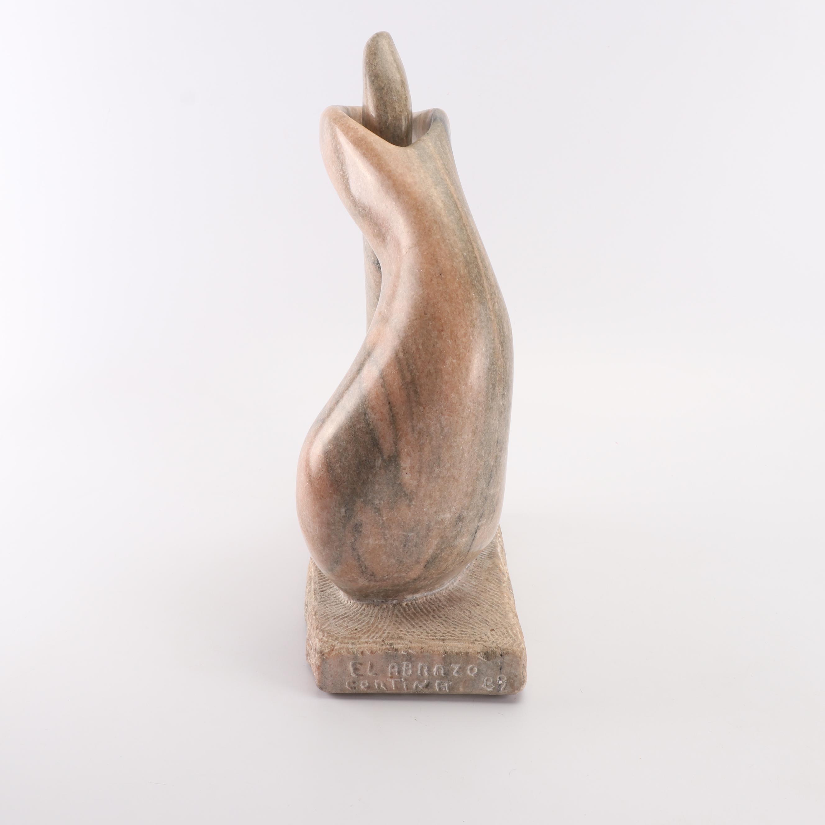 Ramon Cortina Carved Marble Sculpture "El Abrazo"
