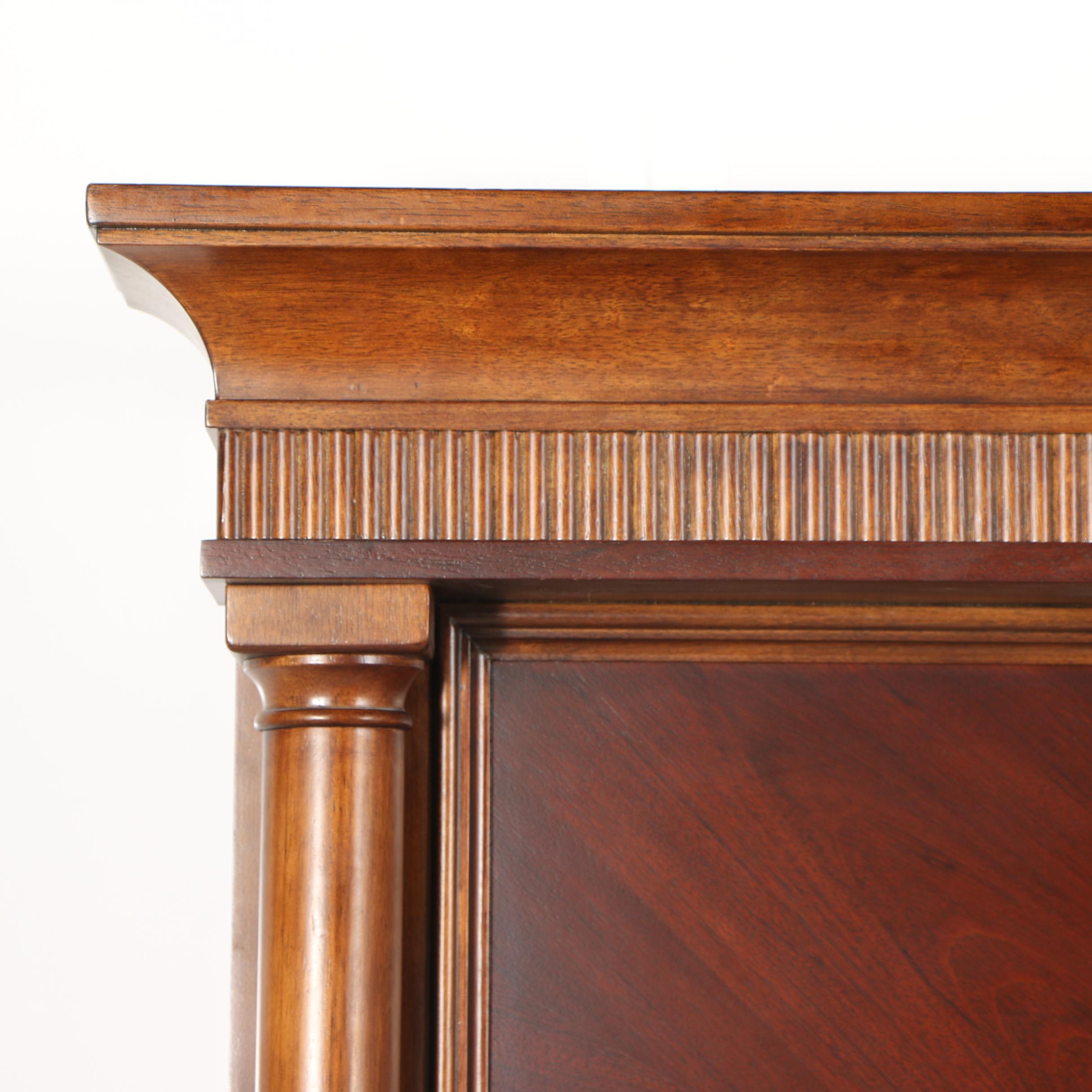 "Opus XIX" Walnut and Mahogany King Size Illuminated Bed Frame, Late 20th Cent.