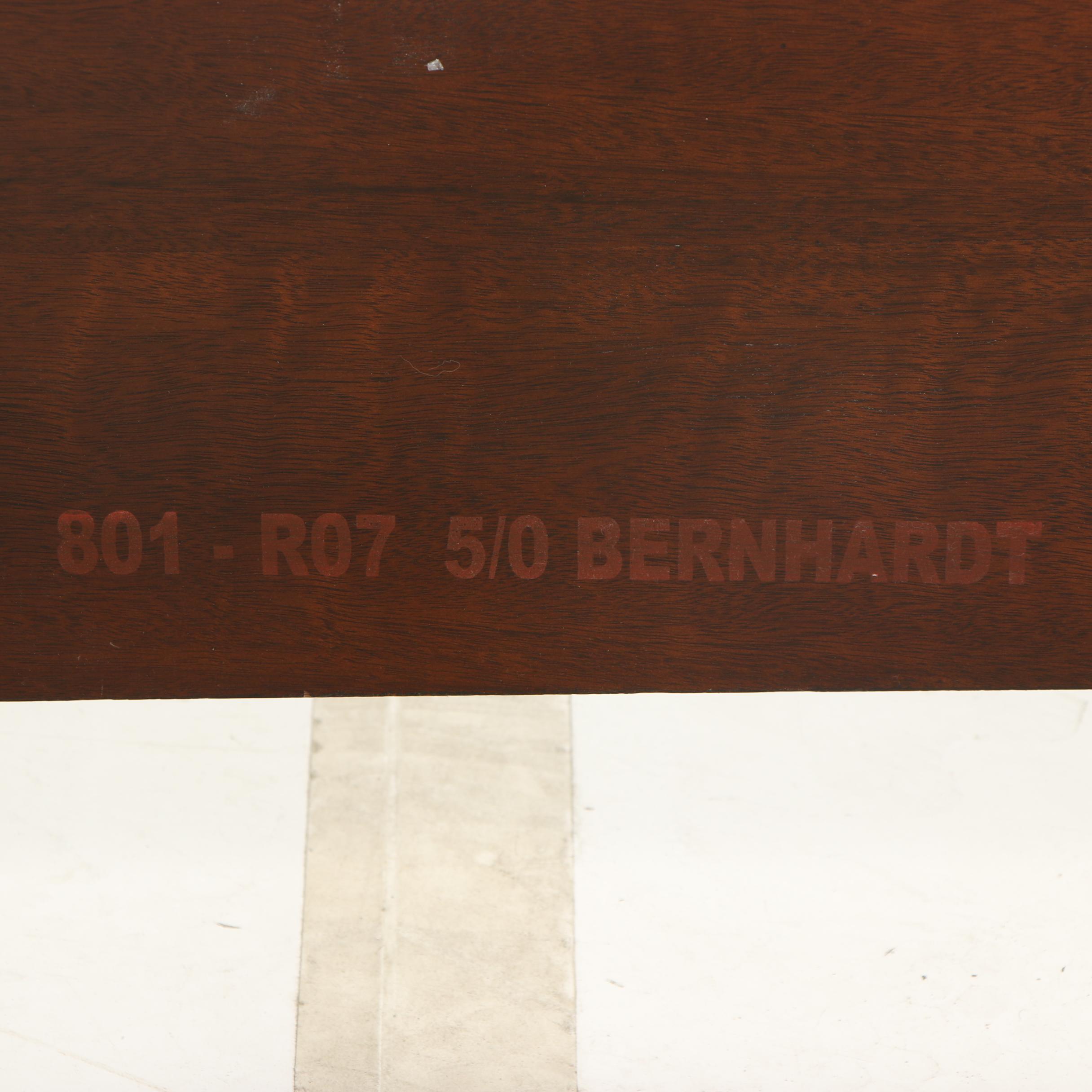 "Opus XIX" Walnut and Mahogany King Size Illuminated Bed Frame, Late 20th Cent.
