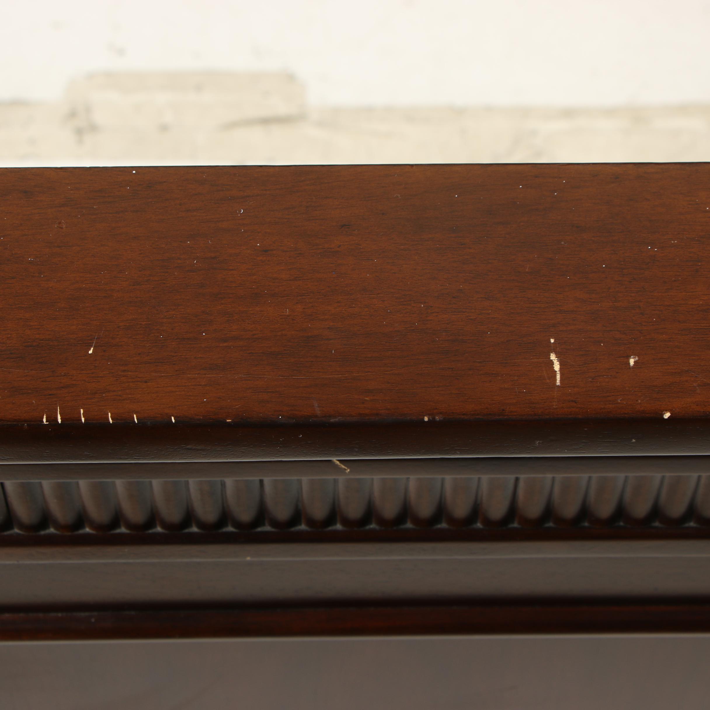 "Opus XIX" Walnut and Mahogany King Size Illuminated Bed Frame, Late 20th Cent.
