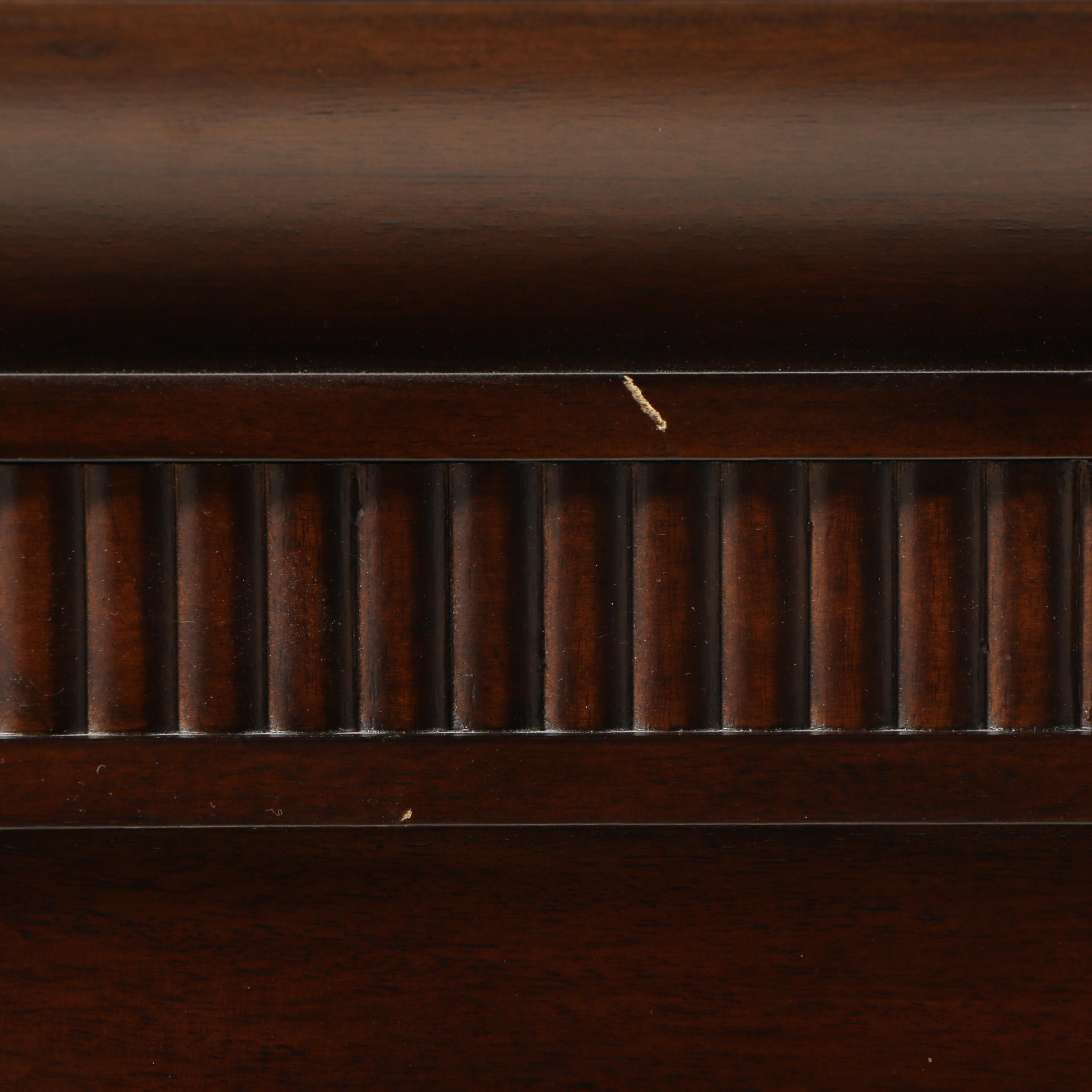 "Opus XIX" Walnut and Mahogany King Size Illuminated Bed Frame, Late 20th Cent.