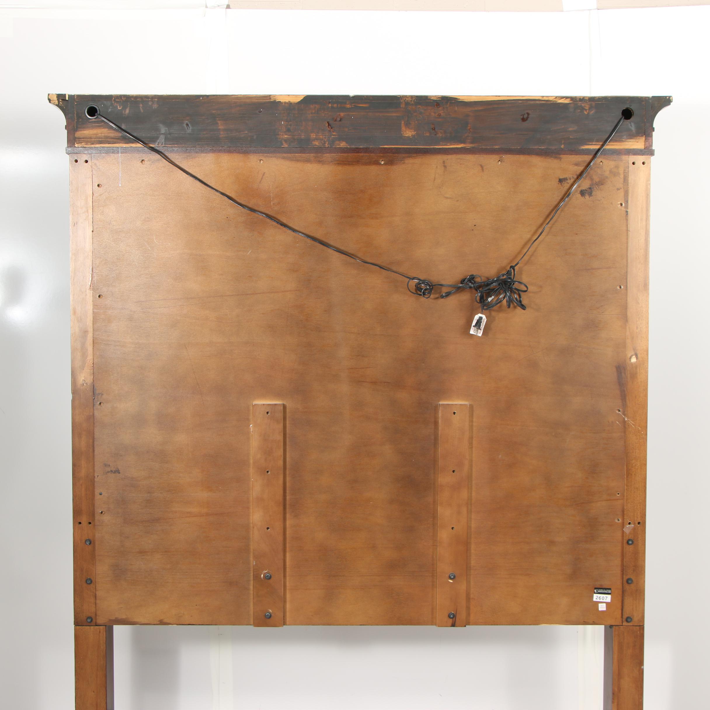 "Opus XIX" Walnut and Mahogany King Size Illuminated Bed Frame, Late 20th Cent.