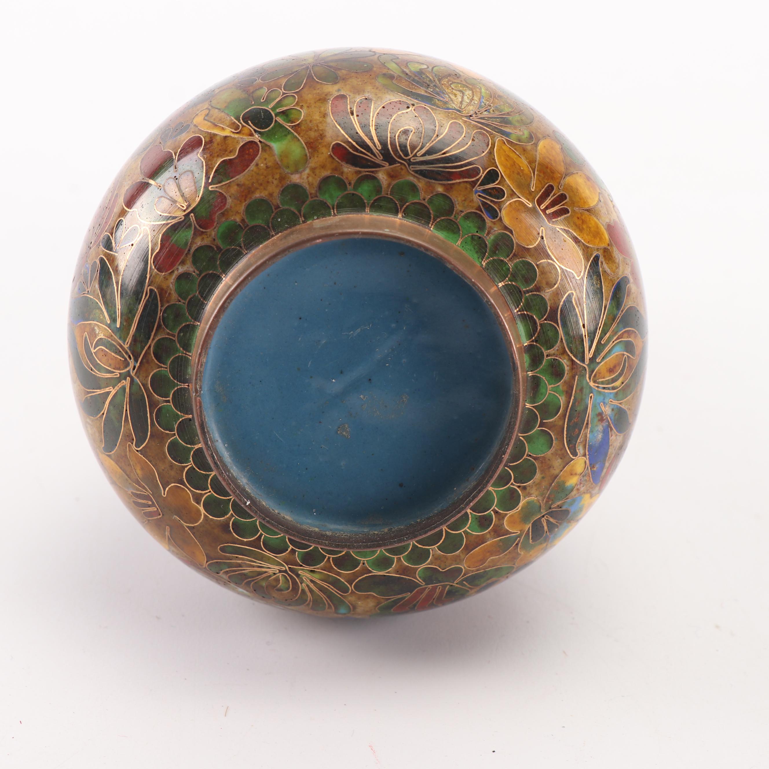 Chinese Cloisonné Vase and Baoding Balls