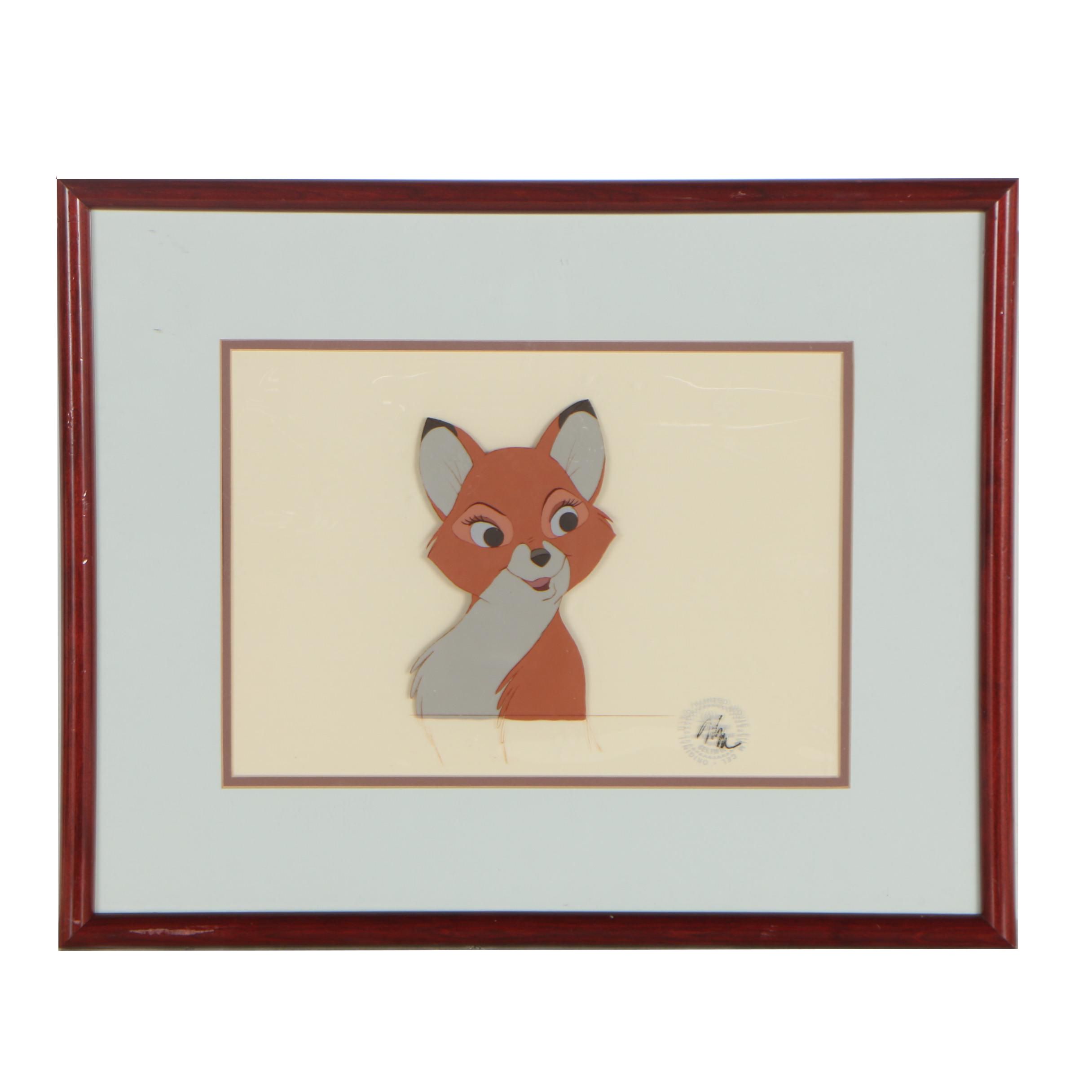 Hand-Painted Production Cel from "The Fox and the Hound", 1980