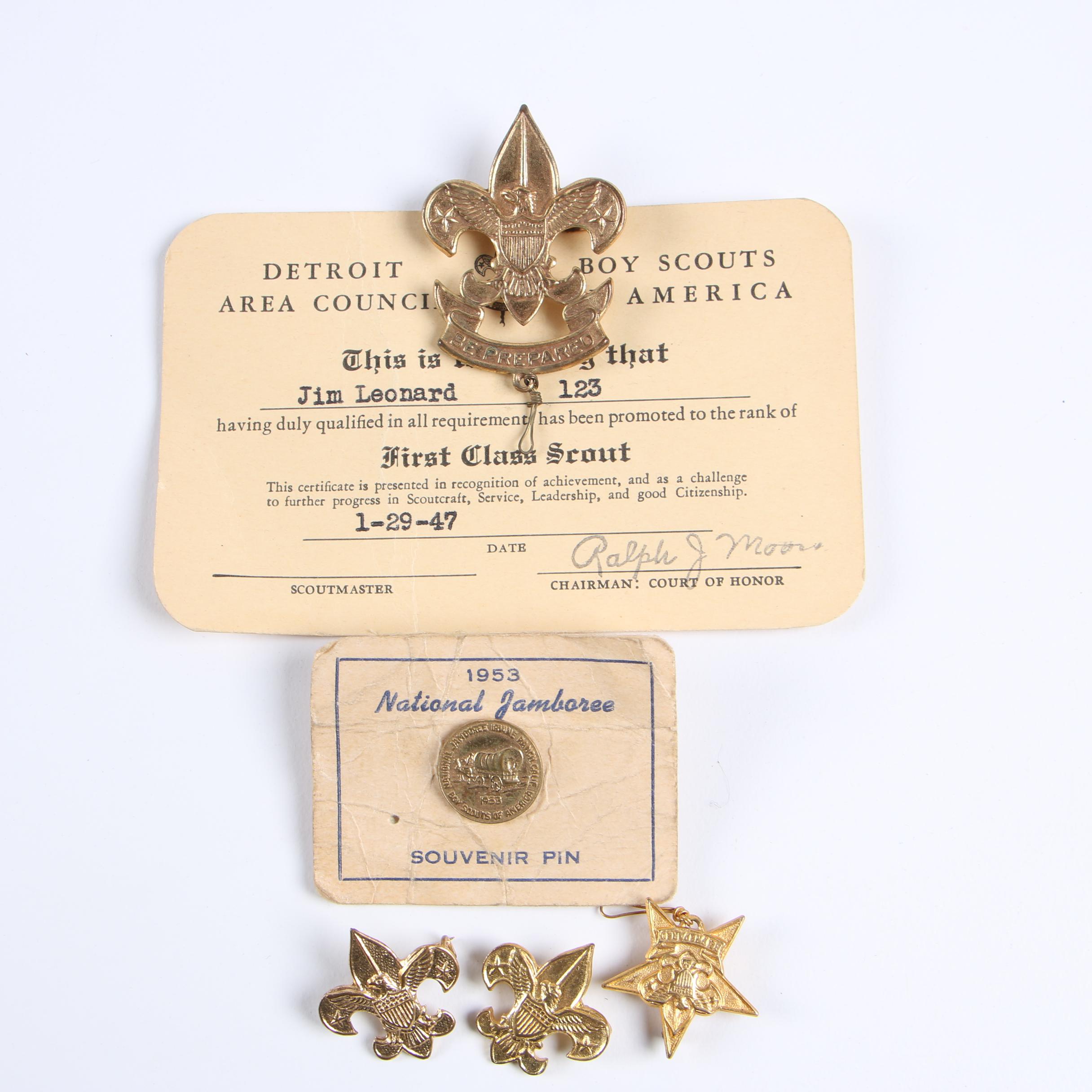Boy Scout Merit Badge Handbooks and Membership Cards, 1940s