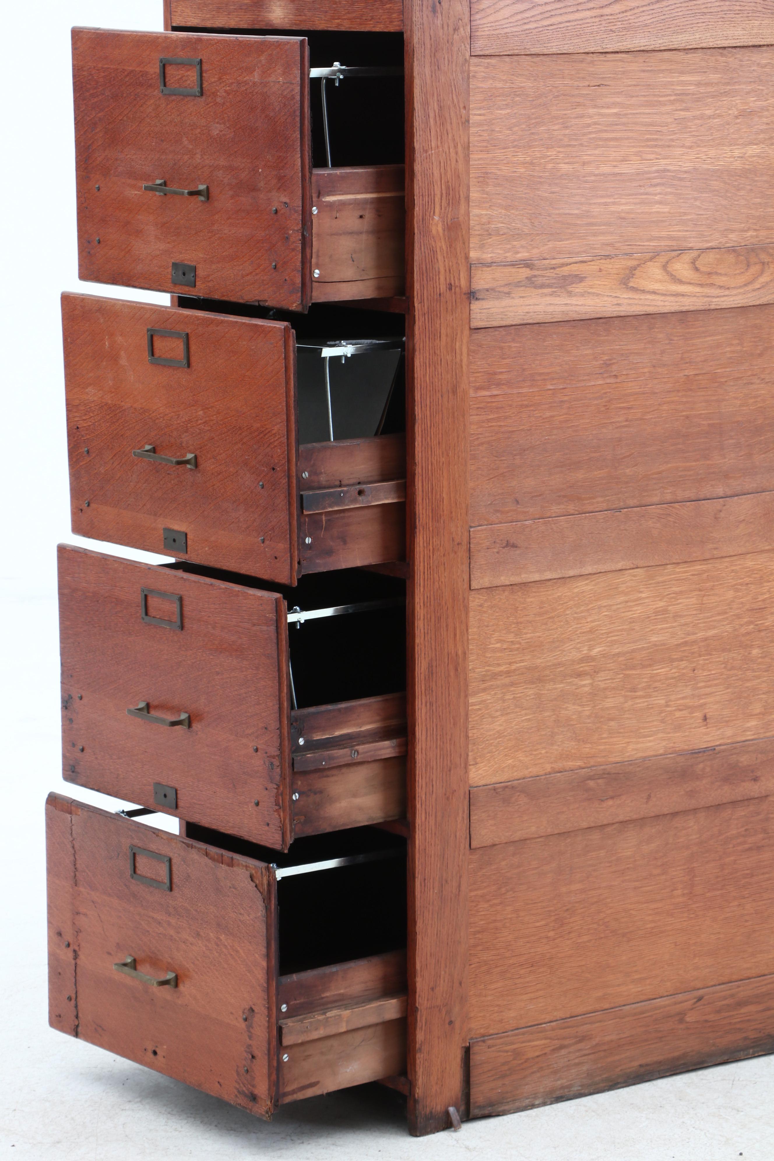 Antique Oak Hanging File Cabinet